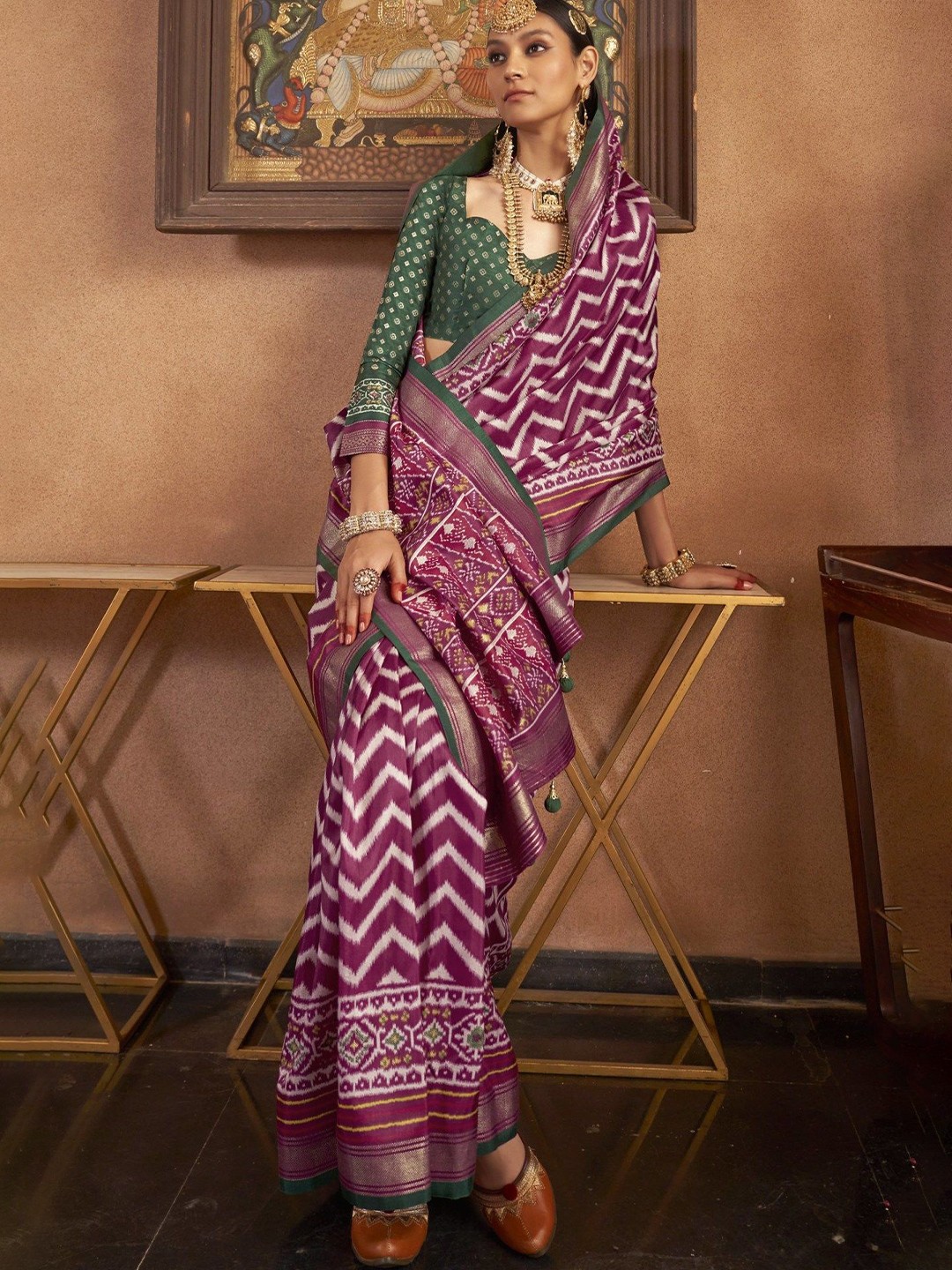 

MySilkLove Zari Patola Saree, Purple