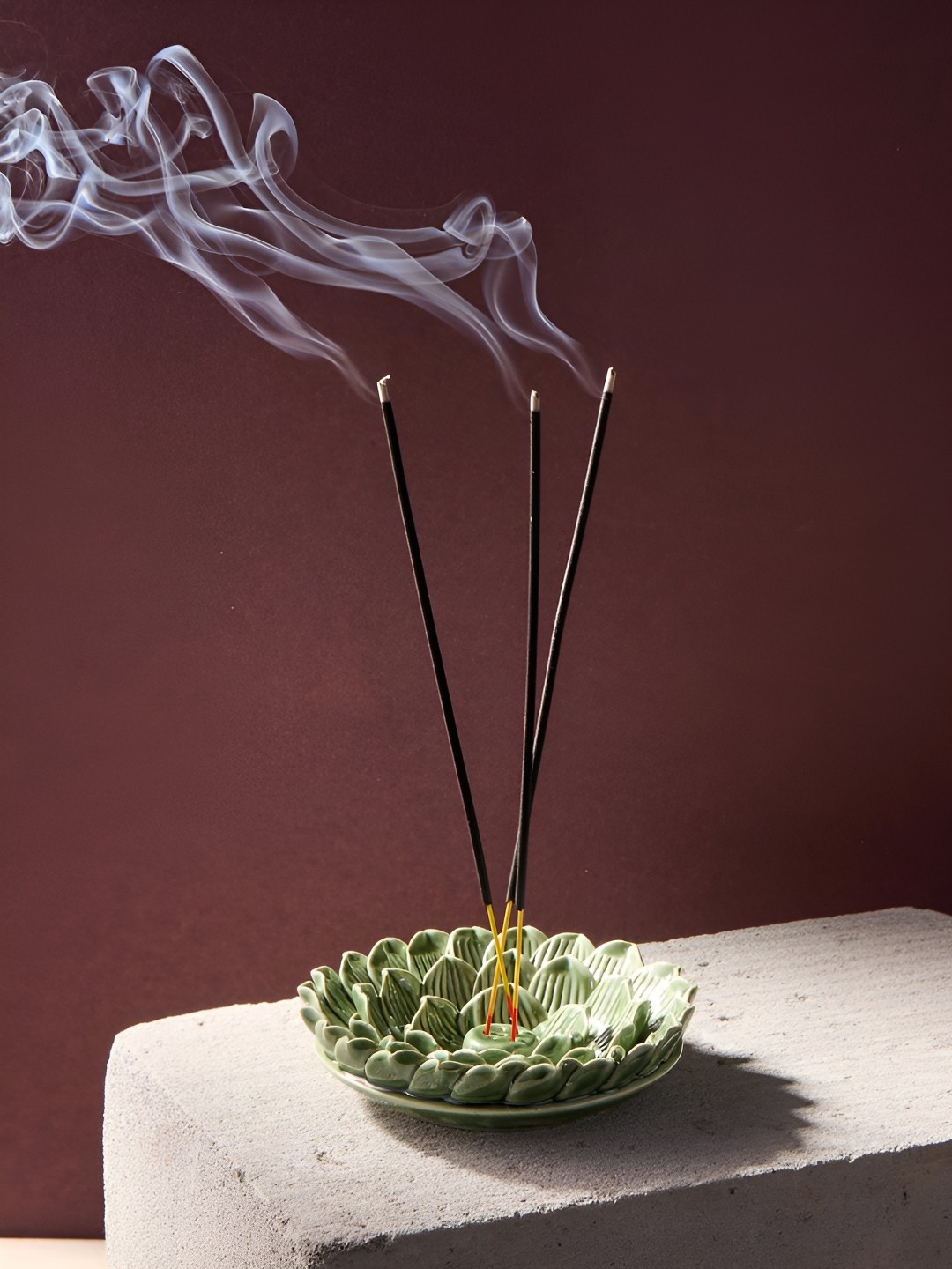 

Fabindia Green Ceramic Roma Glazed Incense Stick Holder
