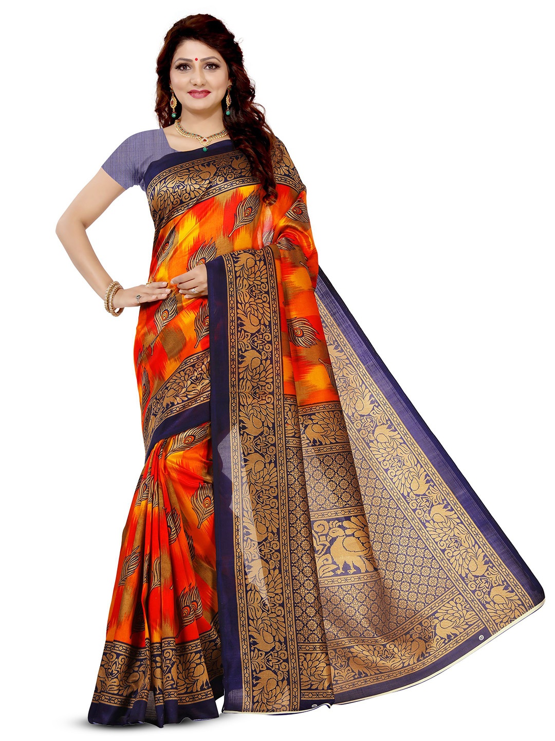 

RUNAYA NX Ethnic Motifs Saree, Orange