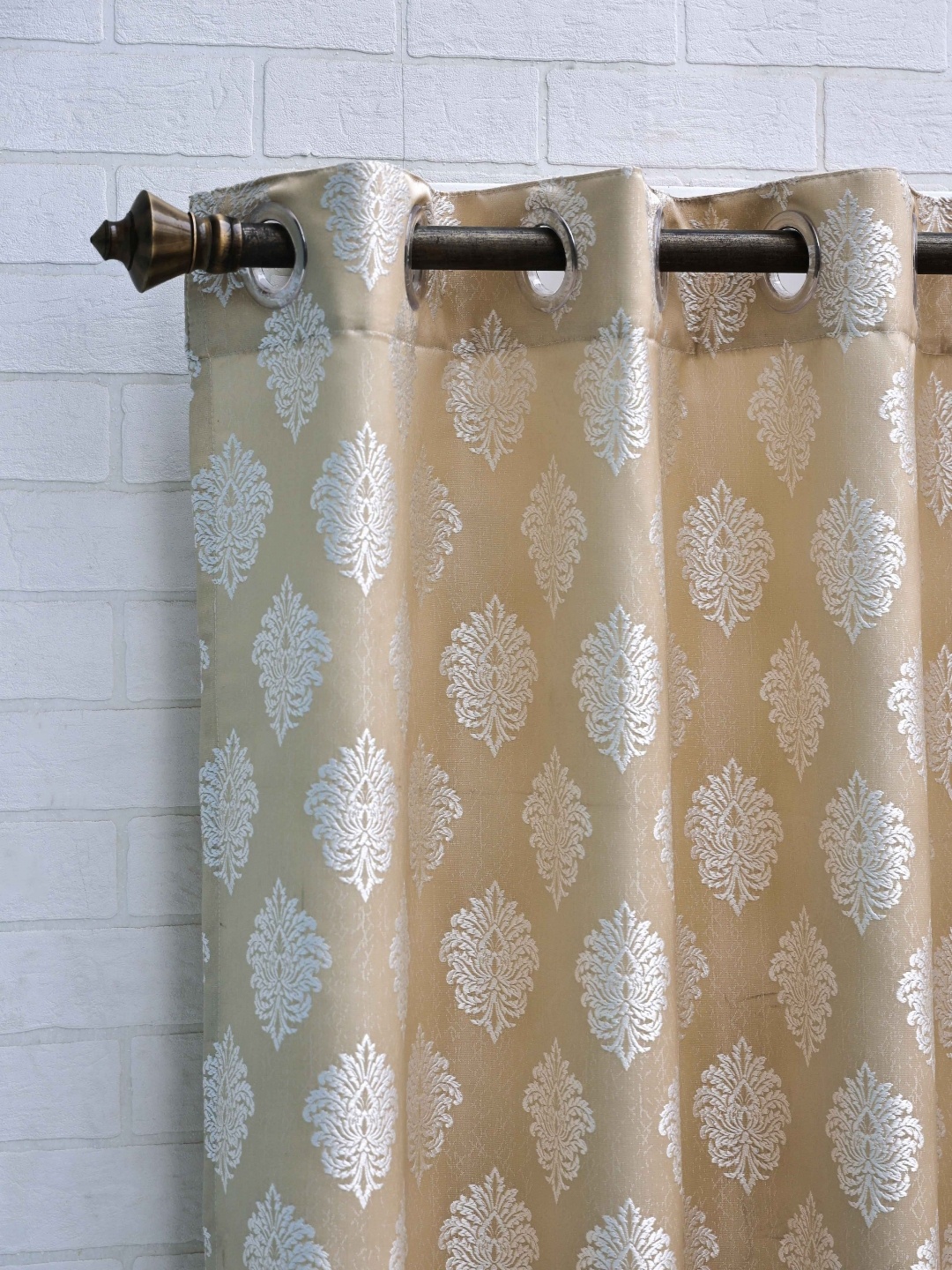 

Ariana Beige & White Ethnic Motifs Printed Room Darkening Jacquard Window Curtain