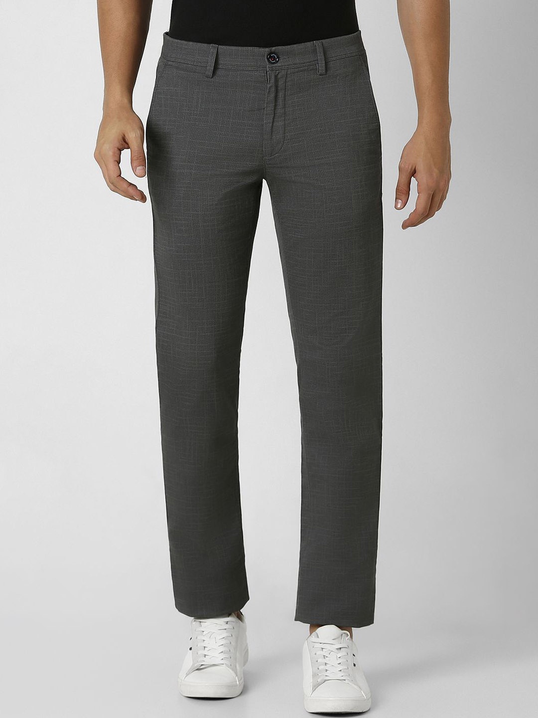

Van Heusen Sport Men Mid-Rise Slim Fit Trousers, Grey