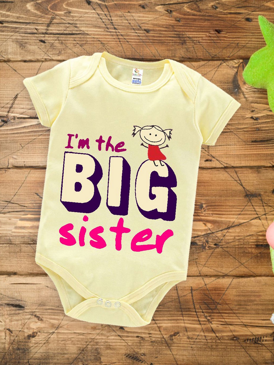 

Babywish Infants Printed Cotton Bodysuit, Yellow