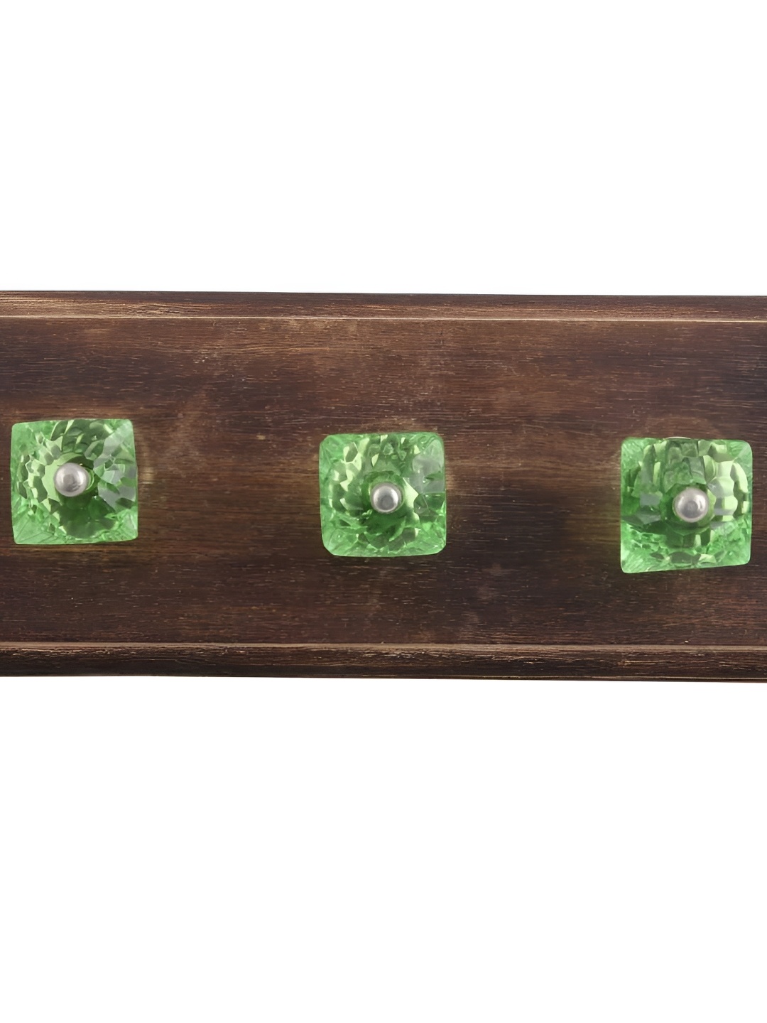 

Indianshelf Green & Brown 4 Pieces Textured Wooden Hooks