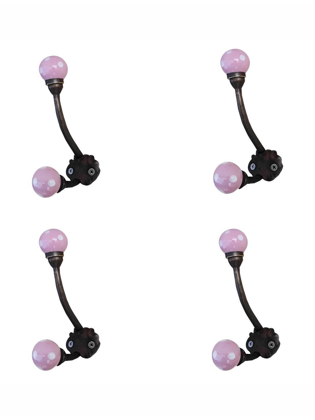 

Indianshelf Pink & Brown 4 Pieces Metal Wall Hook