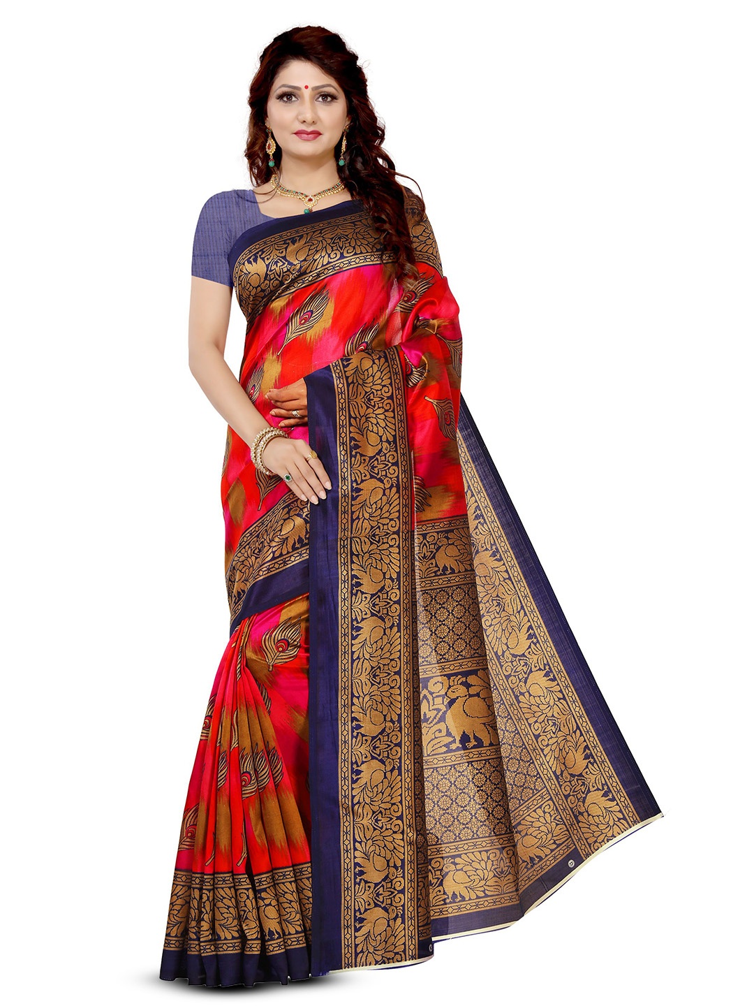 

RUNAYA NX Ethnic Motifs Printed Saree, Red