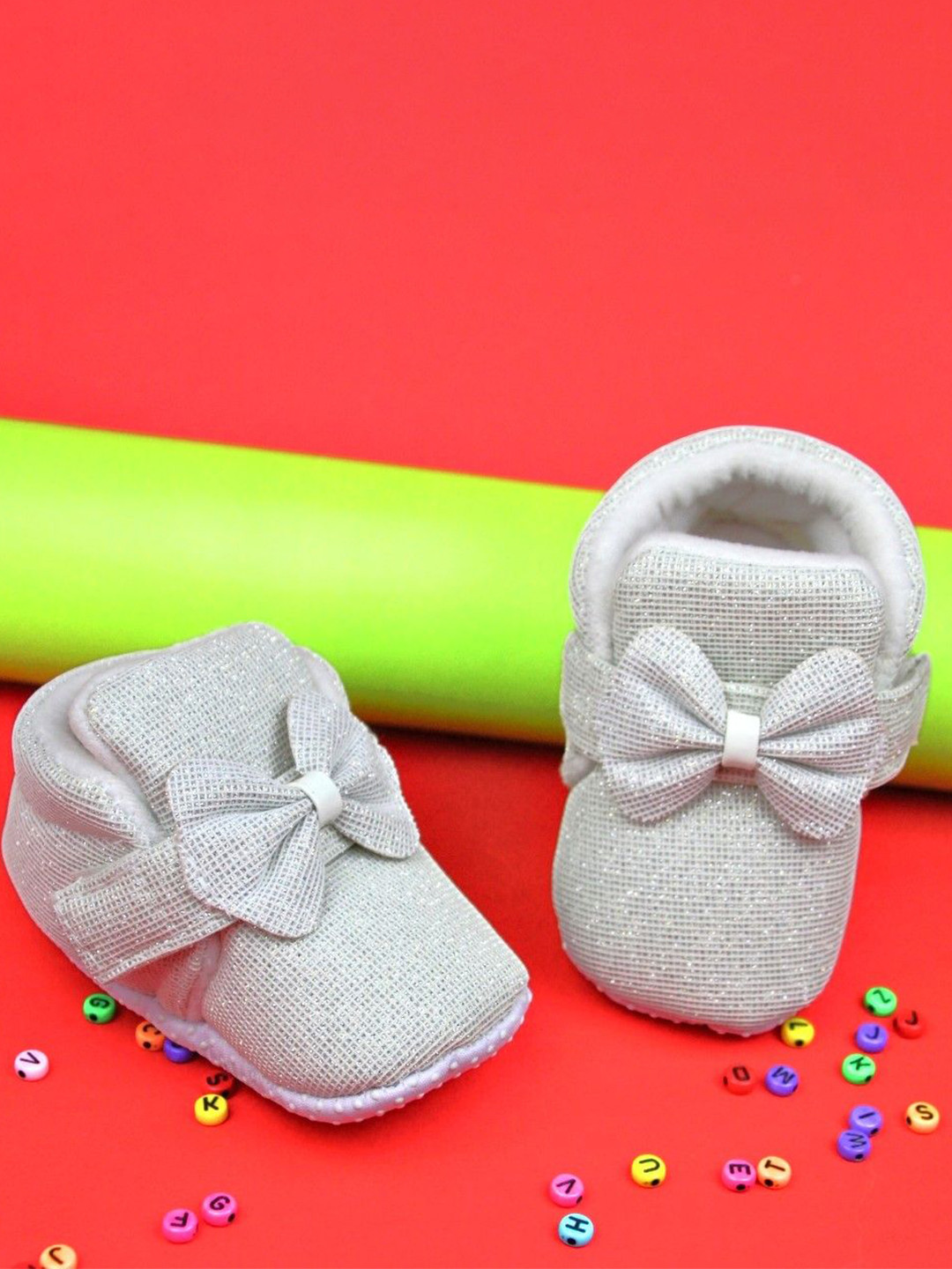 

BAESD Girls Cotton Bow Booties, White