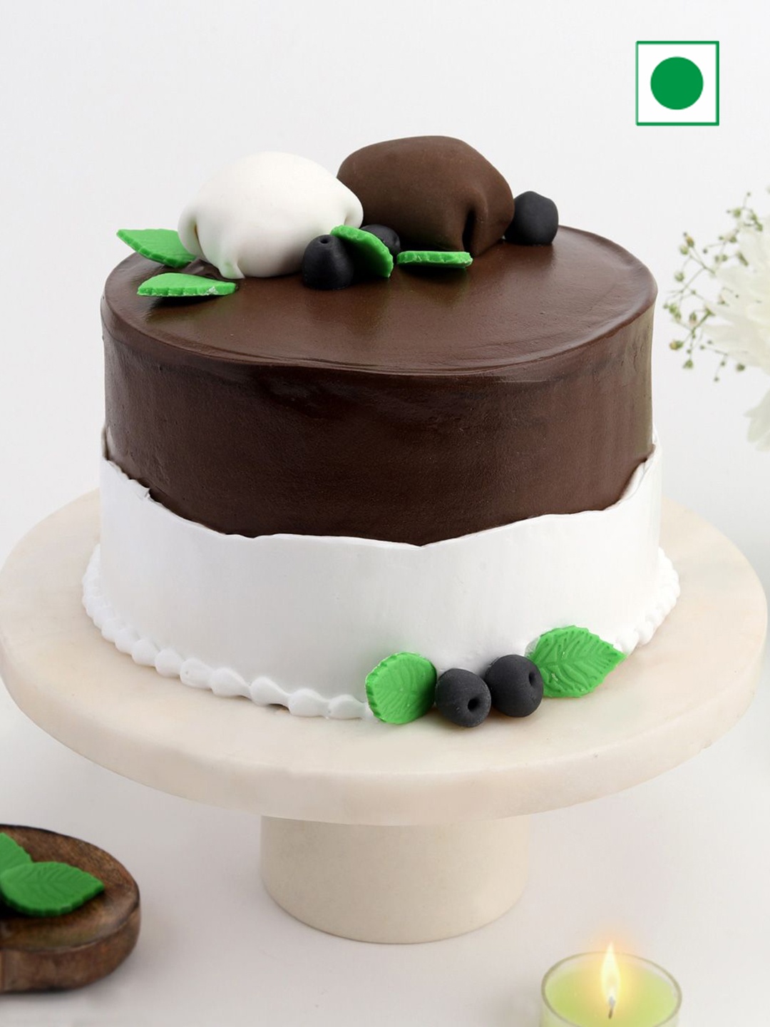 

IGP Chocolate Flavor Eggless Round Cake- 1 Kg, Brown