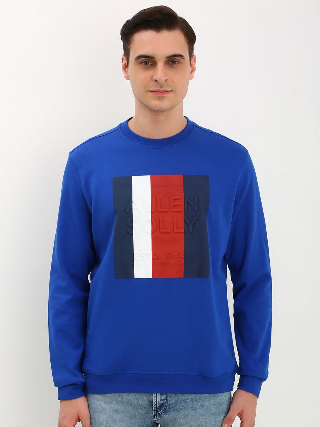 

Allen Solly Men Printed Sweatshirt, Blue