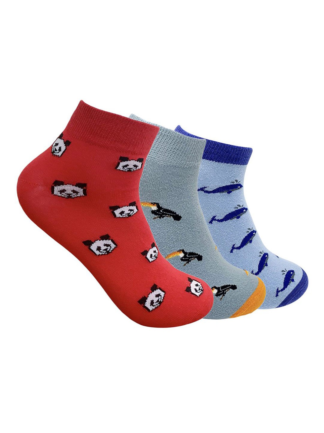 

Mint & Oak Men Pack Of 3 Printed Ankle-Length Socks, Red