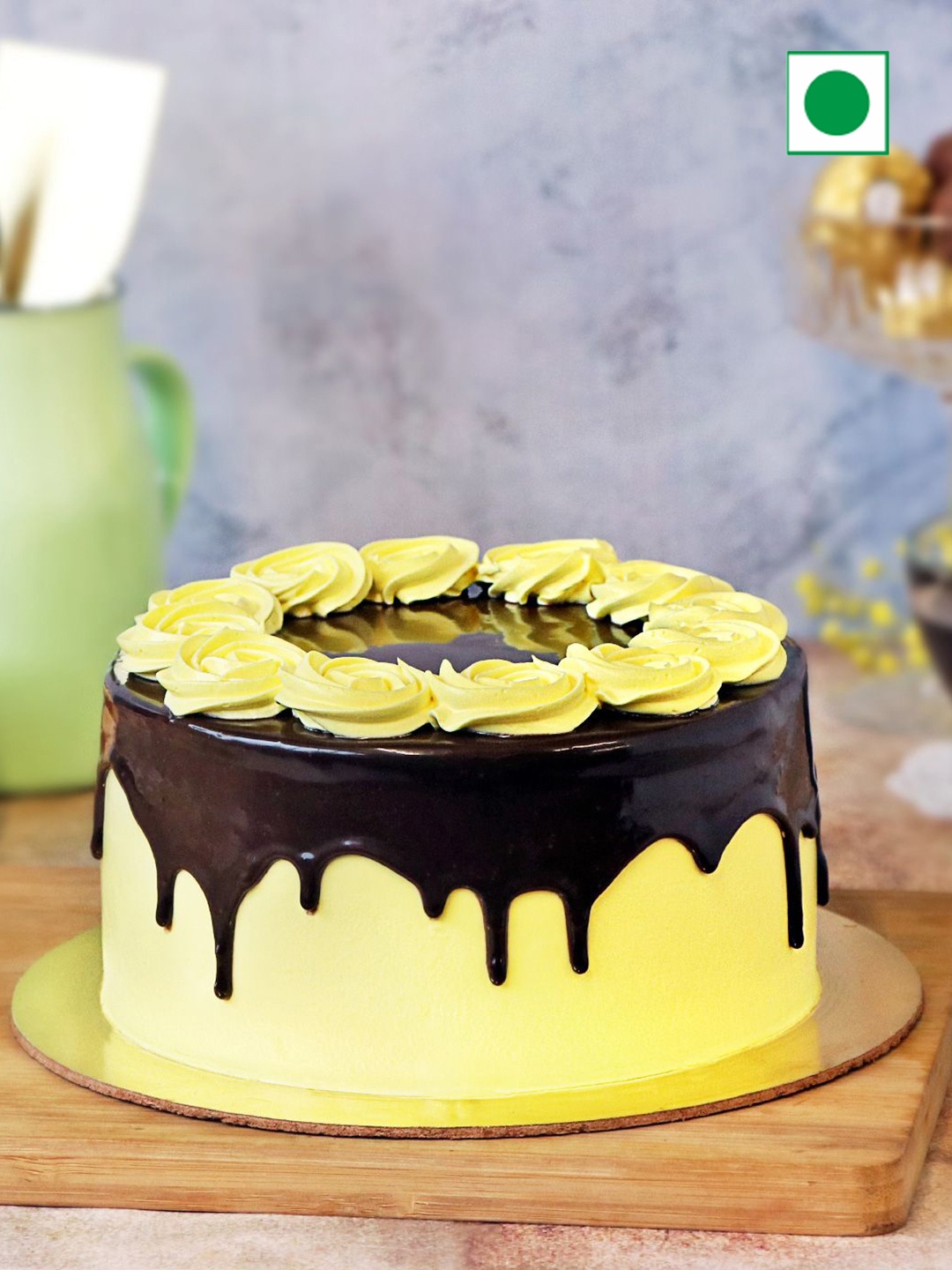 

IGP Dark Chocolate Flavour Eggless Round Cake- 500g, Black