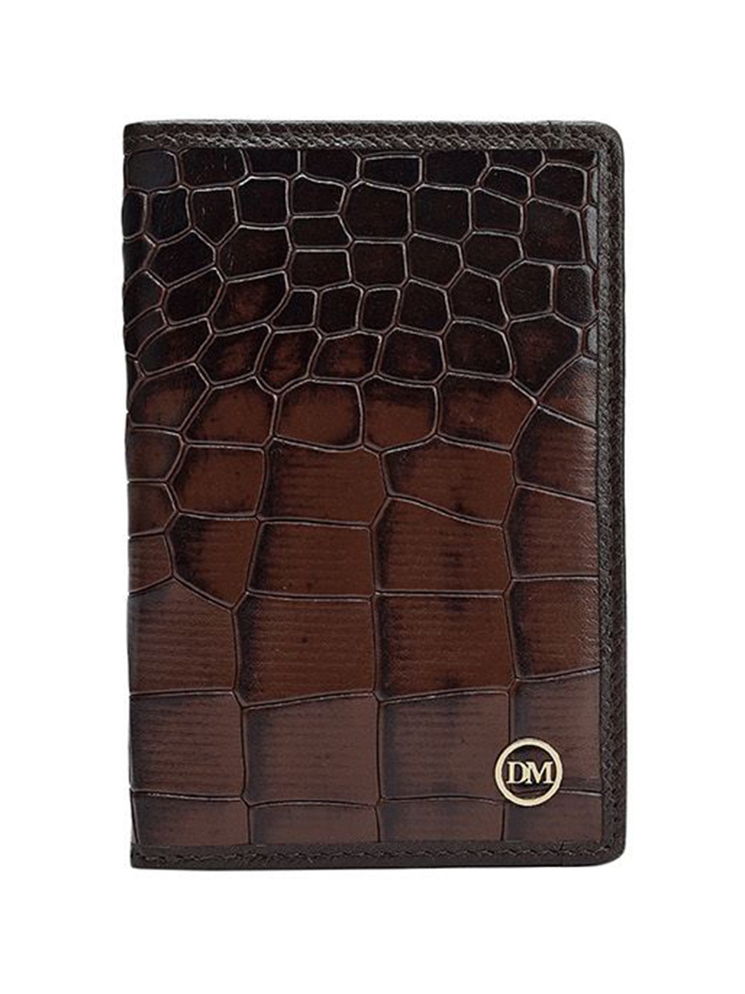

Da Milano Unisex Abstract Textured Leather Card Holder, Brown