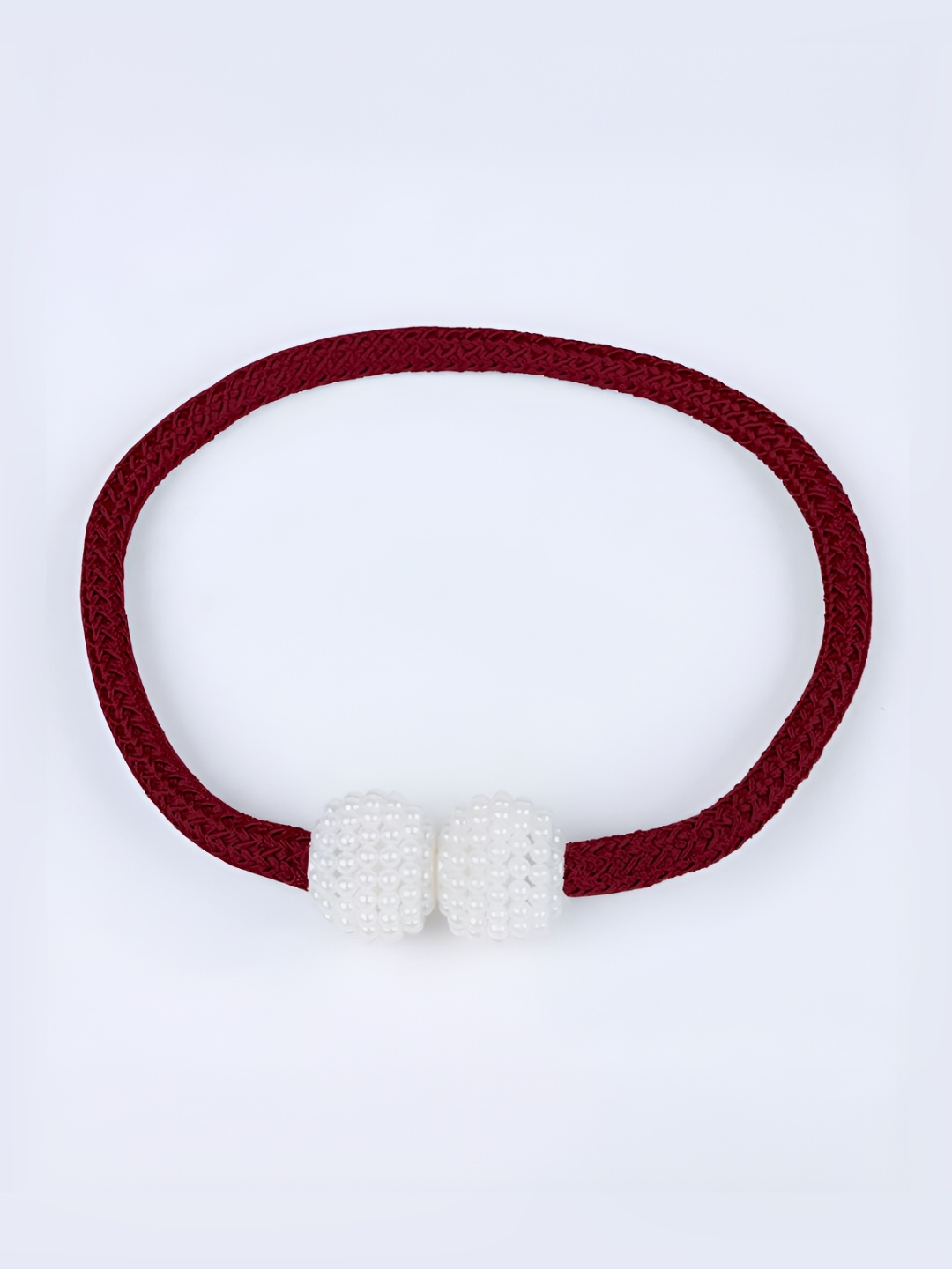 

Cortina Maroon & White 2 Pieces Magnet Curtain Tiebacks