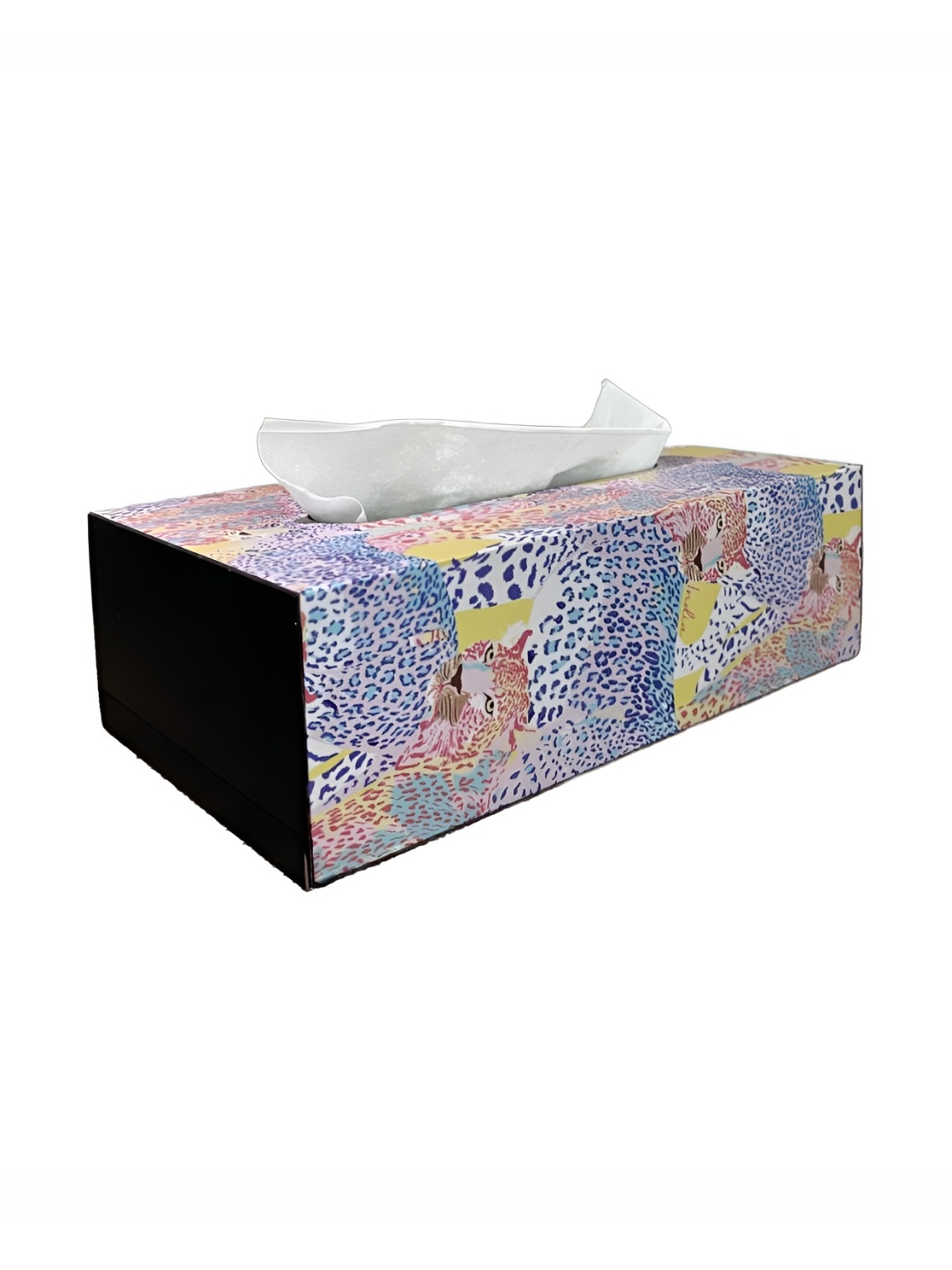 

MAATIR DESIGNS Purple & White Printed Wooden Tissue Holders