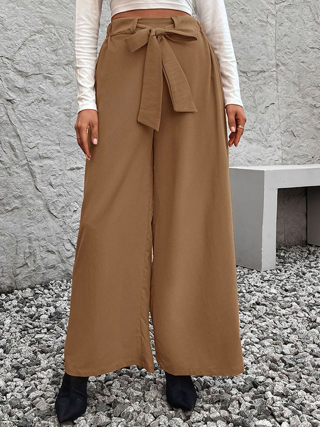 

StyleCast Women Mid-Rise Regular Fit Parallel Trousers, Rust