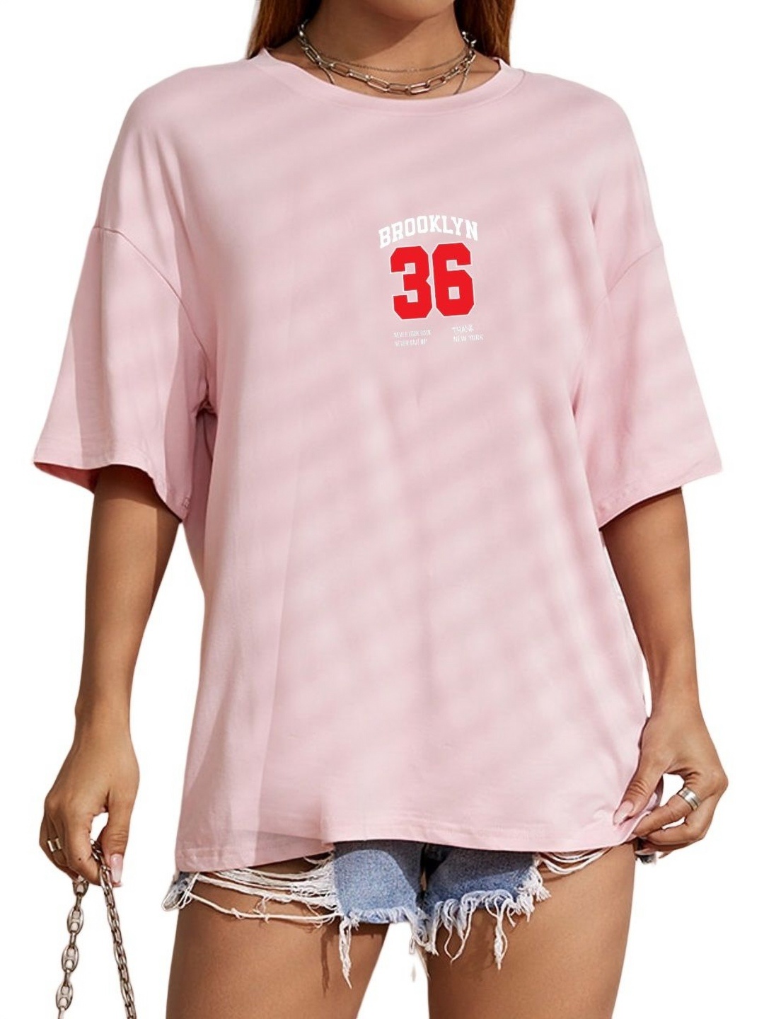 

TABADTOD Women Pockets T-shirt, Pink