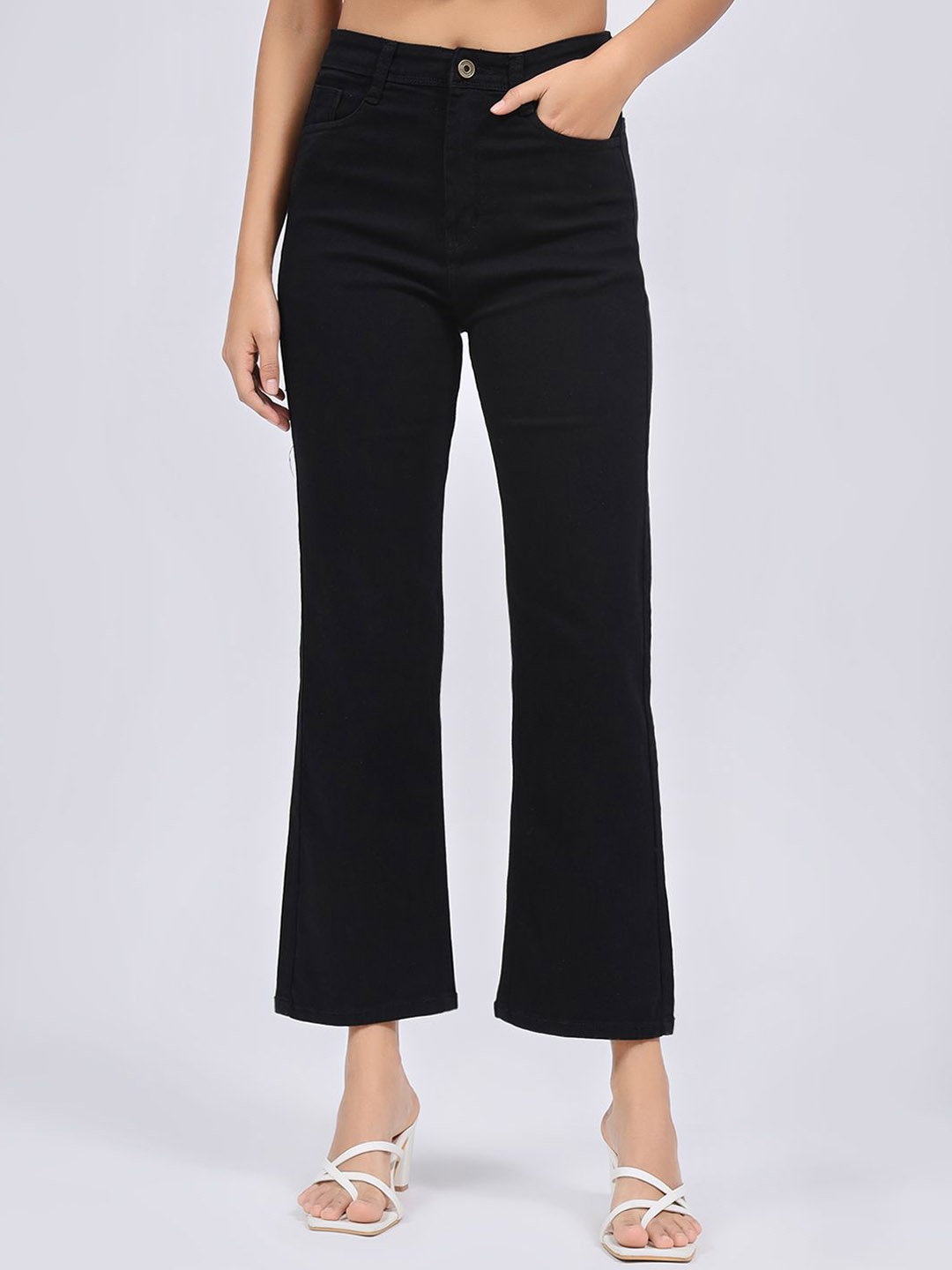 

3BUTTERFLIES Women Skinny Fit Mid-Rise Clean Look Jeans, Black