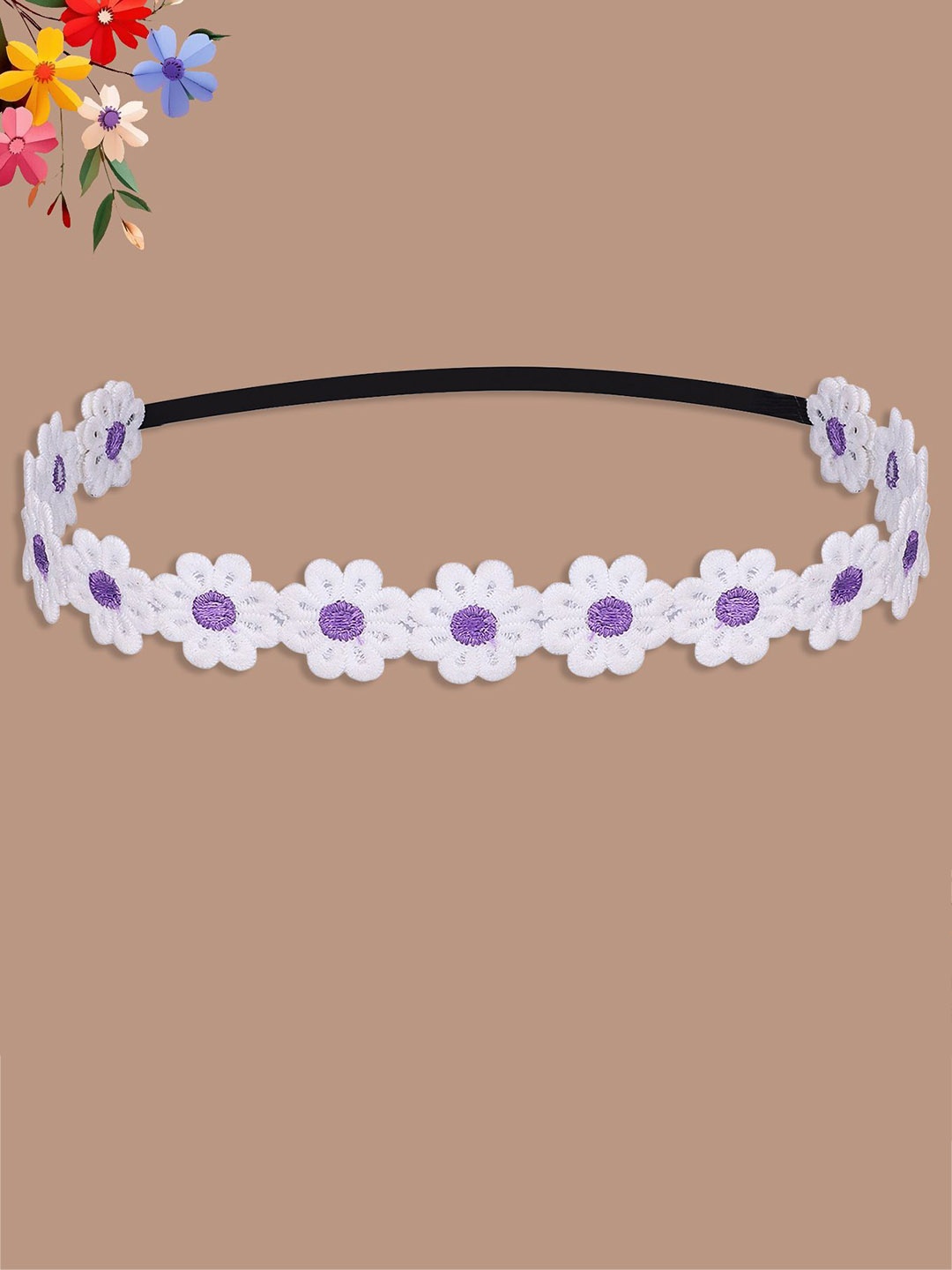

SYGA Girls Flower Bandana Headband, Purple