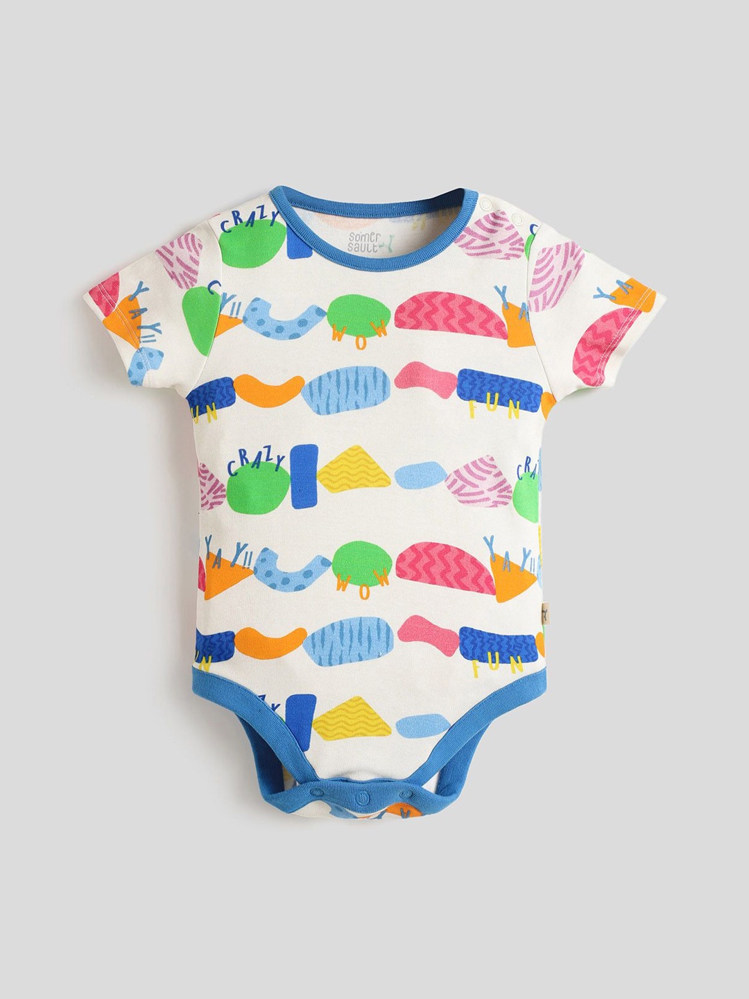 

Somersault Infants Boys Printed Pure Cotton Bodysuit, White