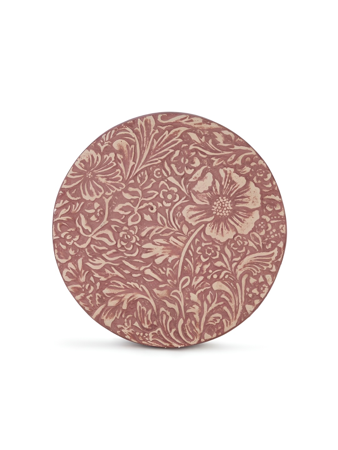 

Fabindia Tarinika Brown Floral Textured Wall Plate