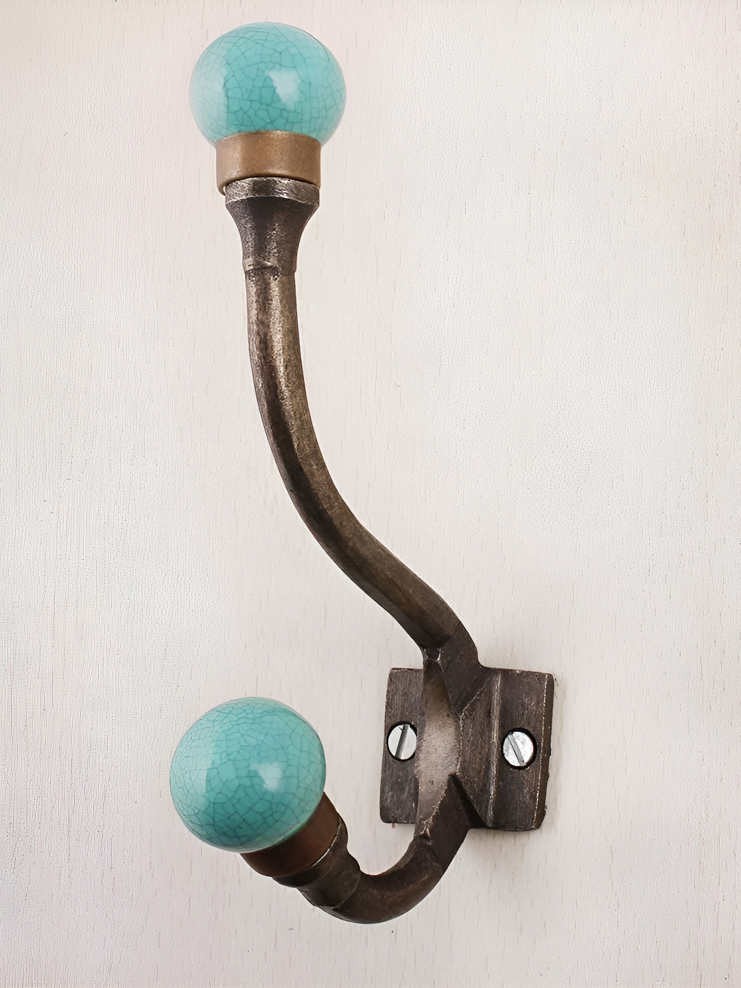 

Indianshelf Turquoise Blue & Brown 4 Pieces Metal Wall Hook