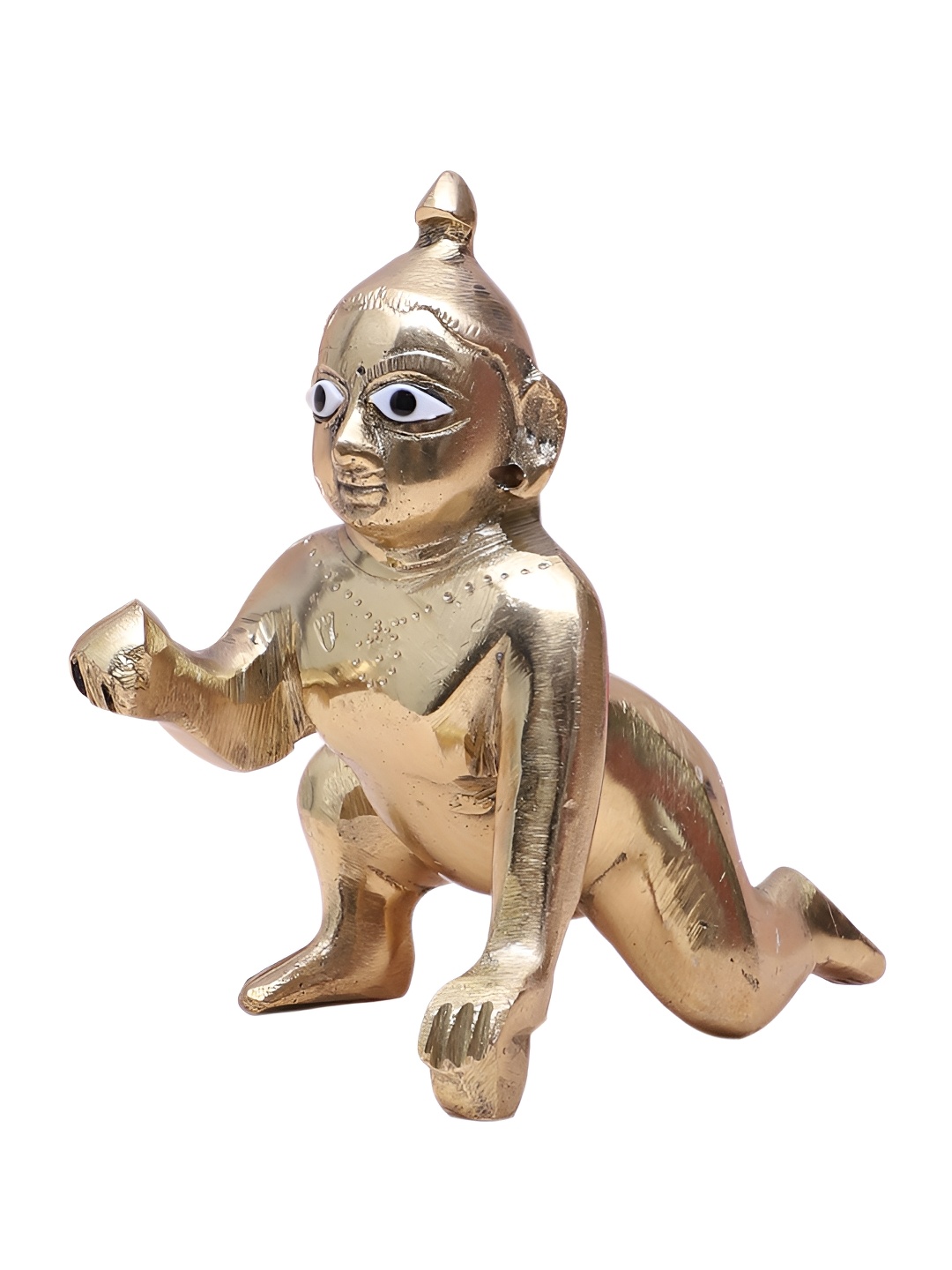 

Two Moustaches Gold Toned Laddu Gopal Krishna Idol Showpiece