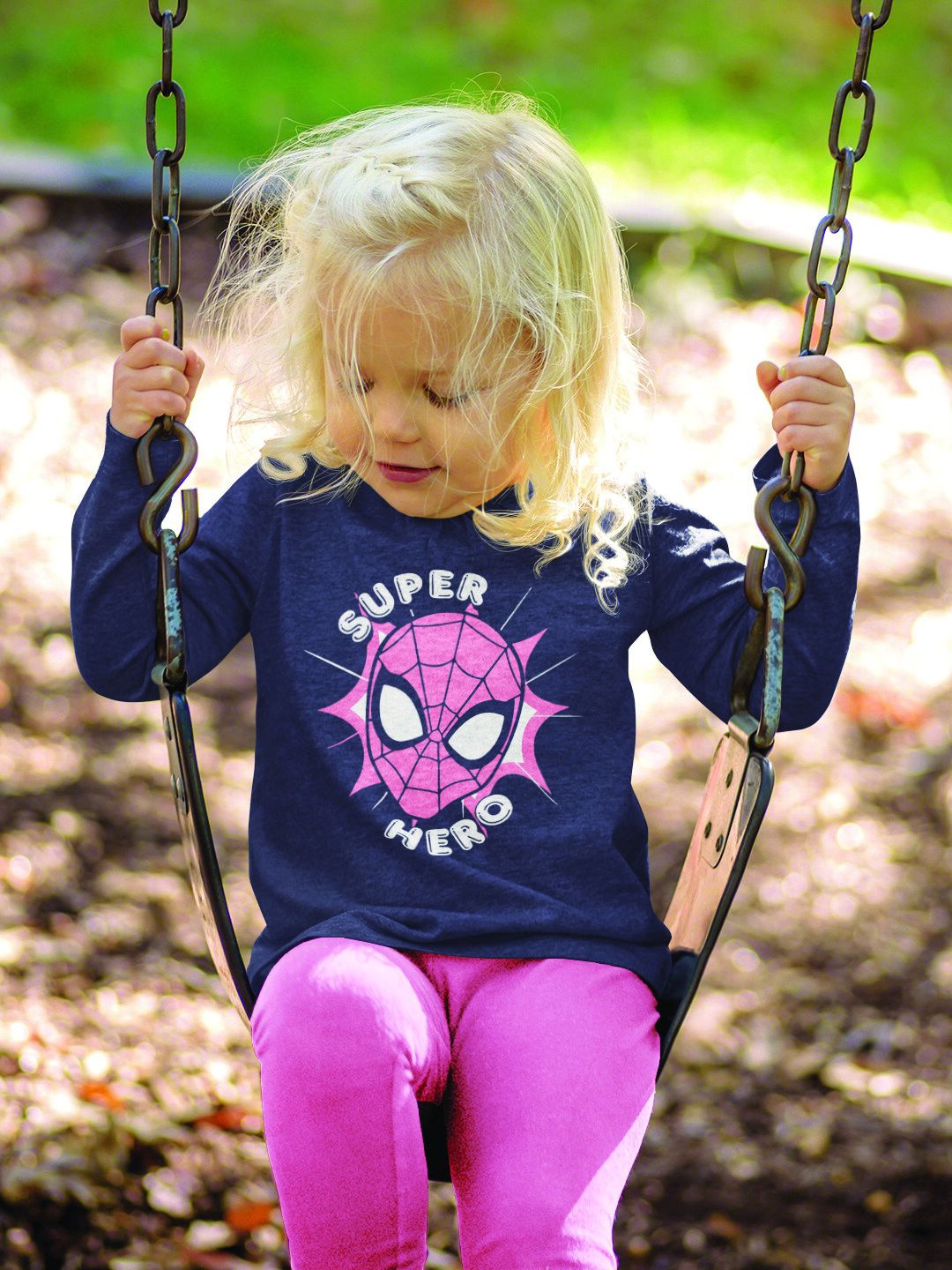 

KINSEY Girls Marvel Spider-Man Printed T-shirt With Leggings, Navy blue