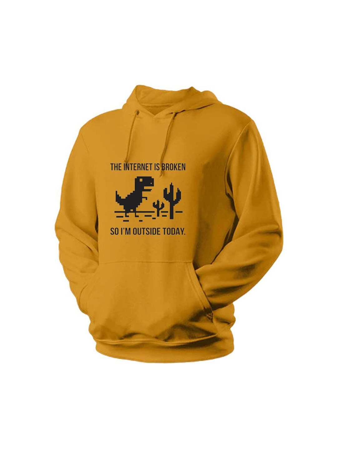 

BAESD Men Printed Hooded Sweatshirt, Yellow