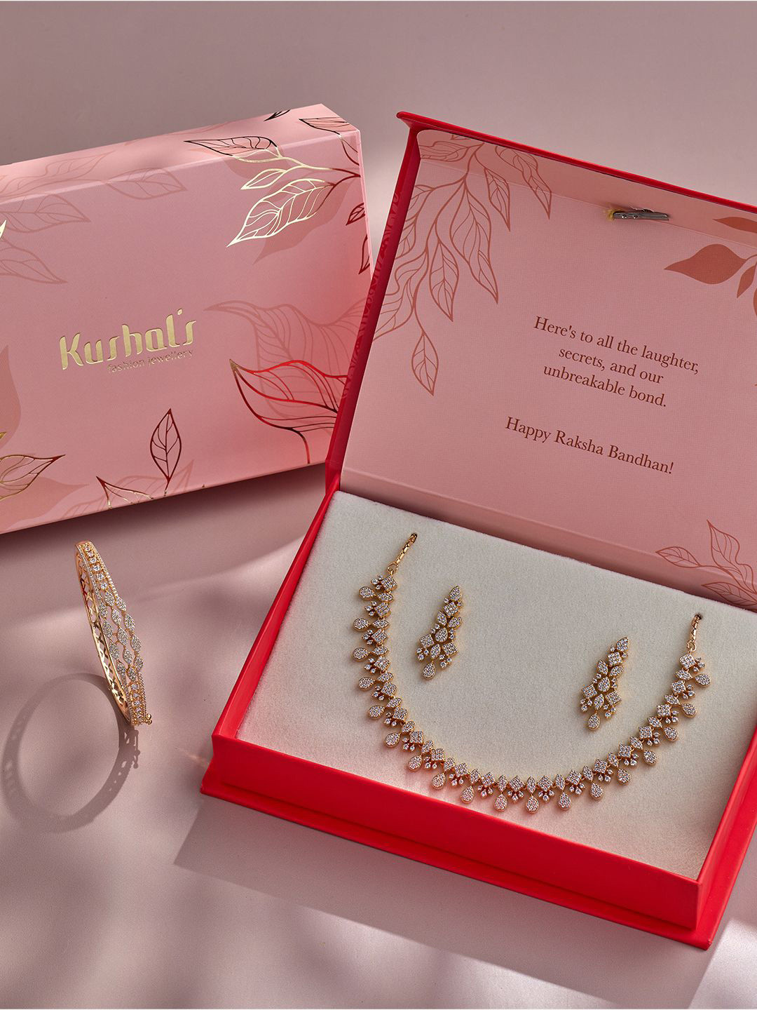

Kushal's Fashion Jewellery Gold-Plated cubic Zirconia Stone Studded Jewellery Set
