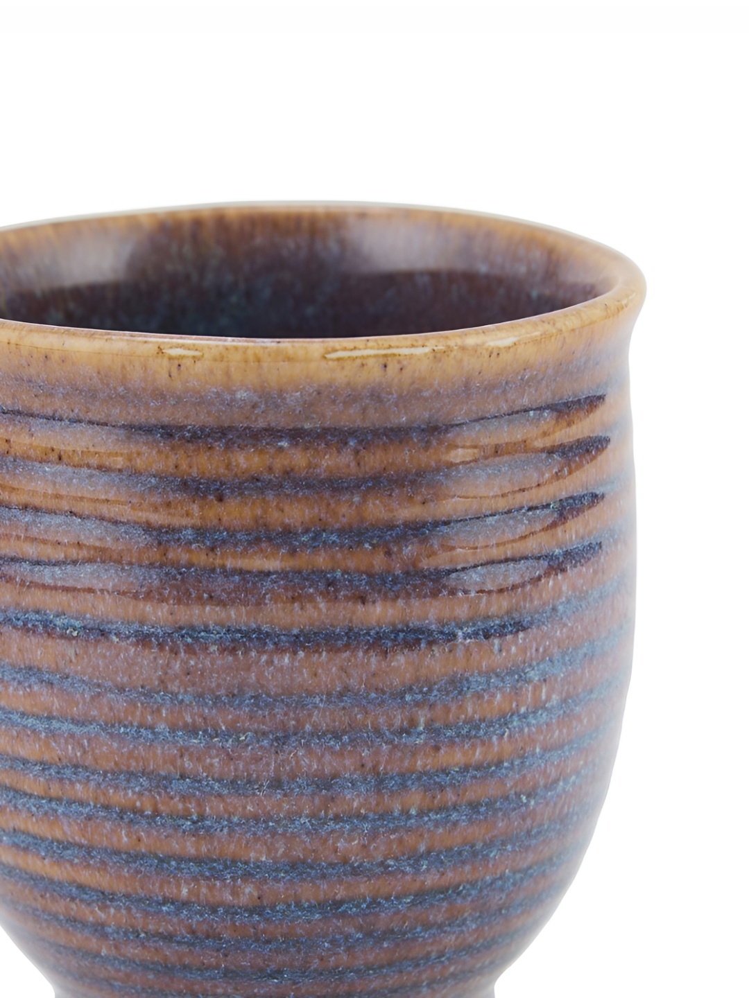 

Fabindia Blue & Beige Textured Ceramic Matte Kulladhs 220 ml