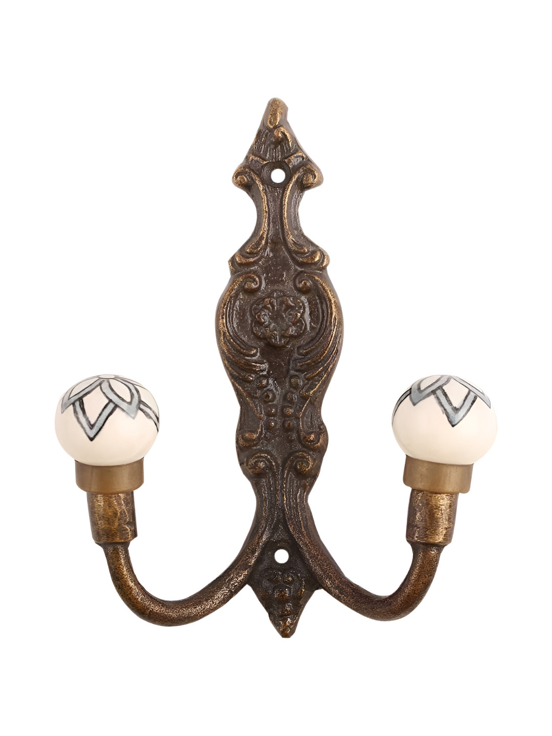 

Indianshelf Grey & Brown 4 Pieces Textured Metal Wall Hooks