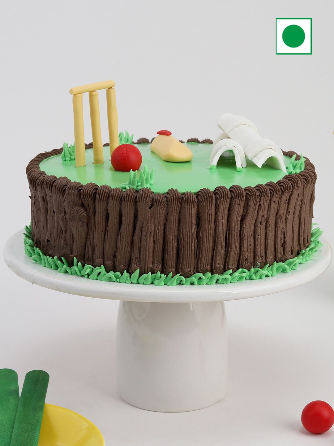 

IGP Cricket Theme Cake (1 Kg), Green