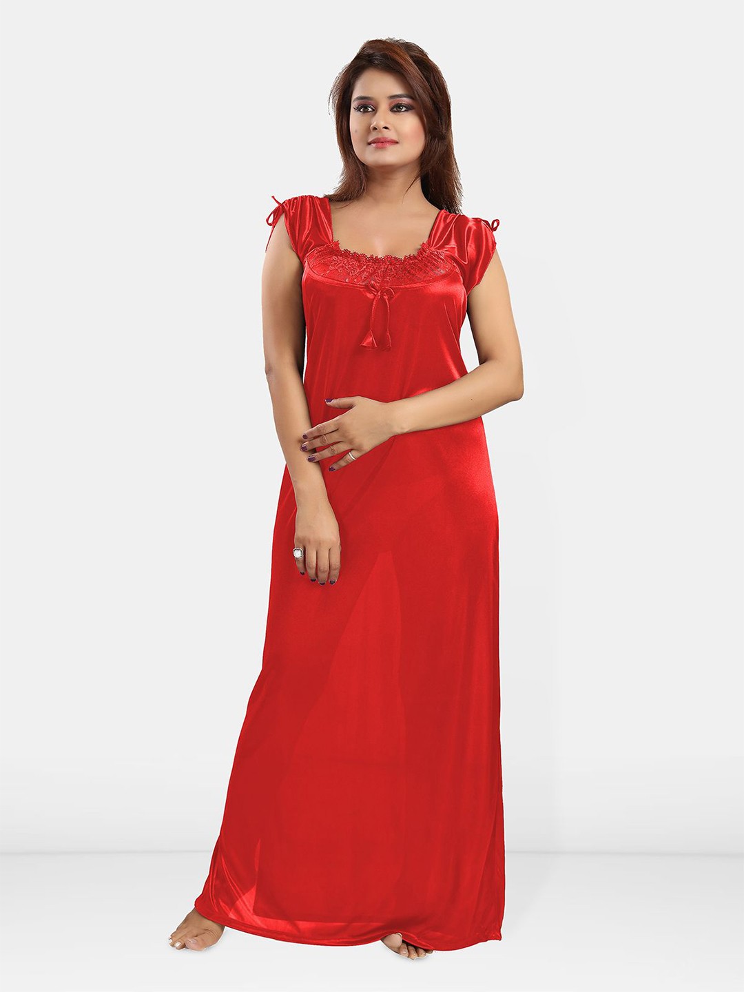 

Be You Satin Maxi Nightdress, Red