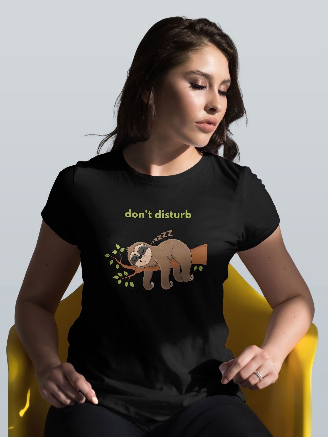 

macmerise Women Printed T-shirt, Black