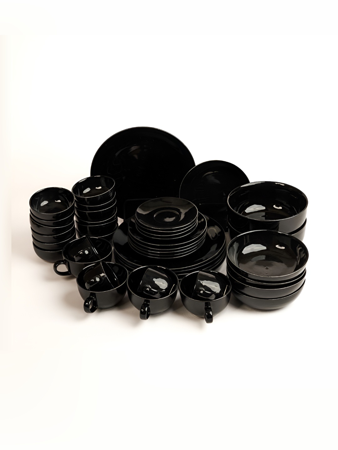 

BlackCarrot Black 42 Pieces Ceramic Dinner Set