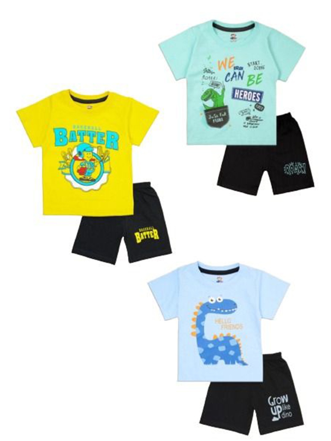 

BAESD Boys Printed T-shirt with Shorts, Green