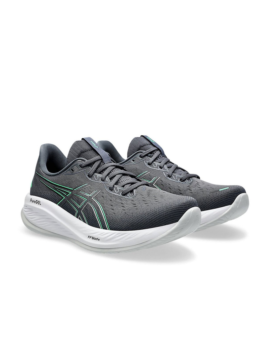 

ASICS Gel-Cumulus 26 Men Textured Round Toe Lace Ups Running Shoes, Grey