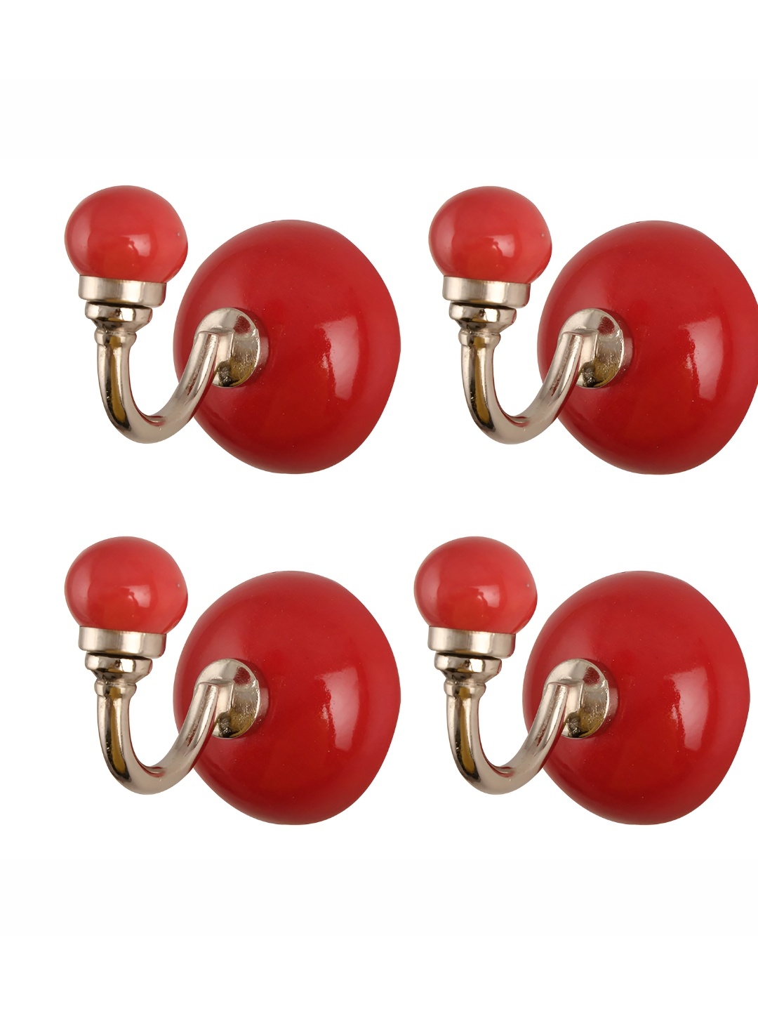 

Indianshelf Red & Gold Toned 4 Pieces Metal Wall Hooks