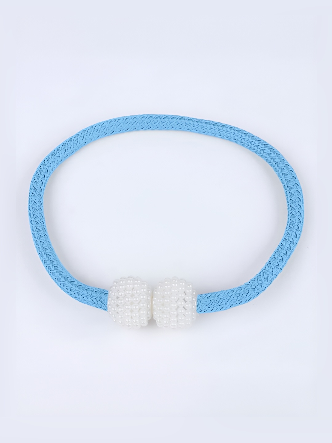 

Cortina 2-Pcs Blue & White Magnet Curtain Tiebacks, Turquoise blue
