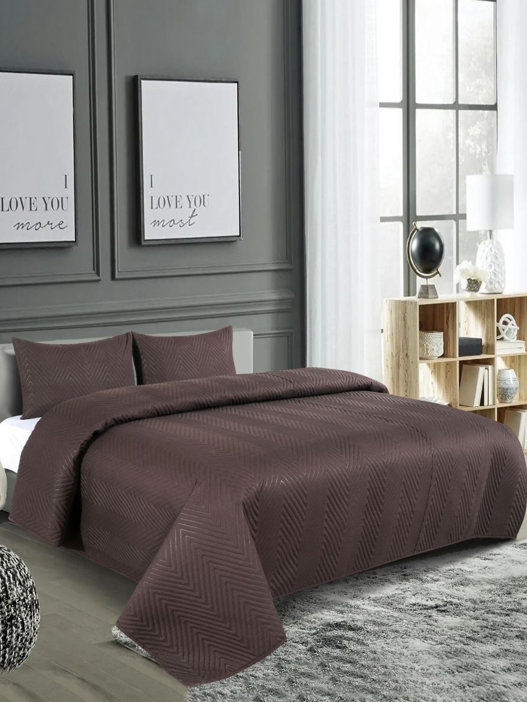 

RD TREND Coffee Brown 300 TC King Bedsheet with 2 Pillow Covers