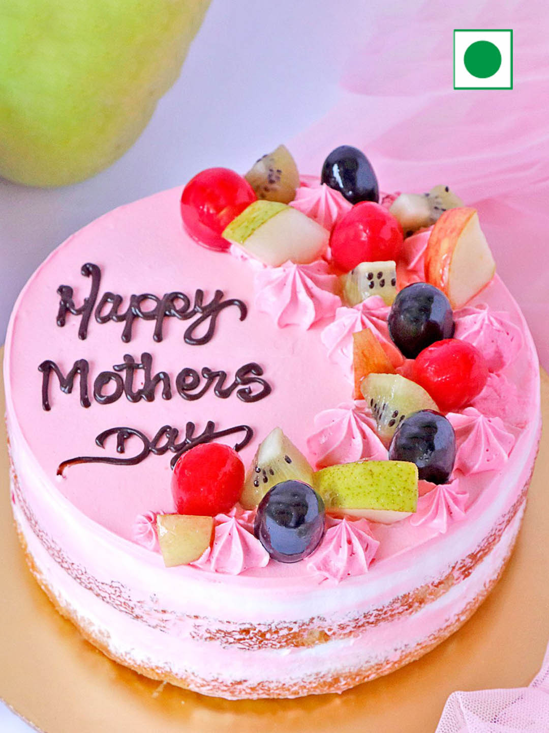 

IGP Mix Fruit Flavour Eggless Round Cake - 500 Gm, Pink
