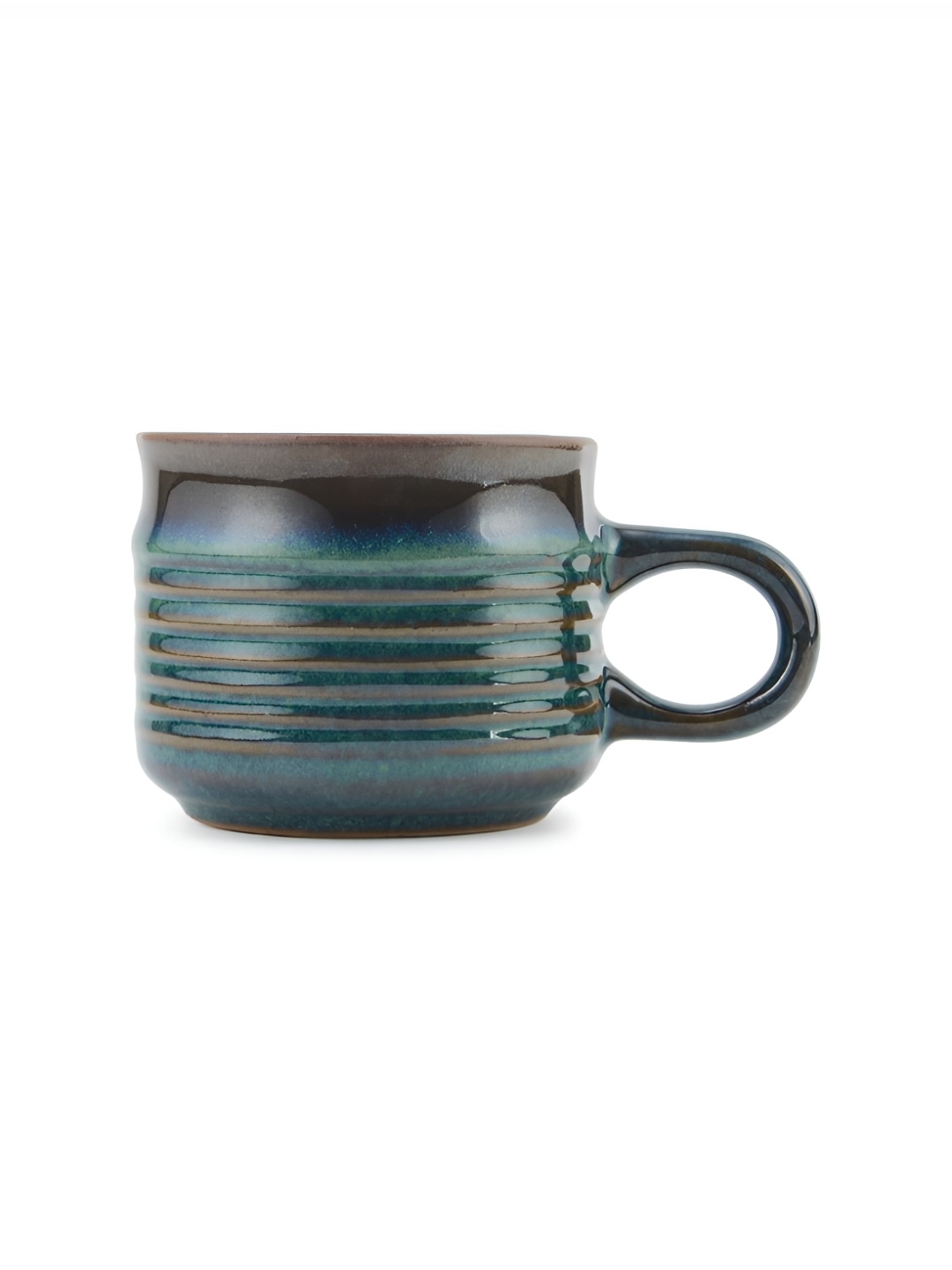 

Fabindia Green Textured Ceramic Glossy Mug 180 ml