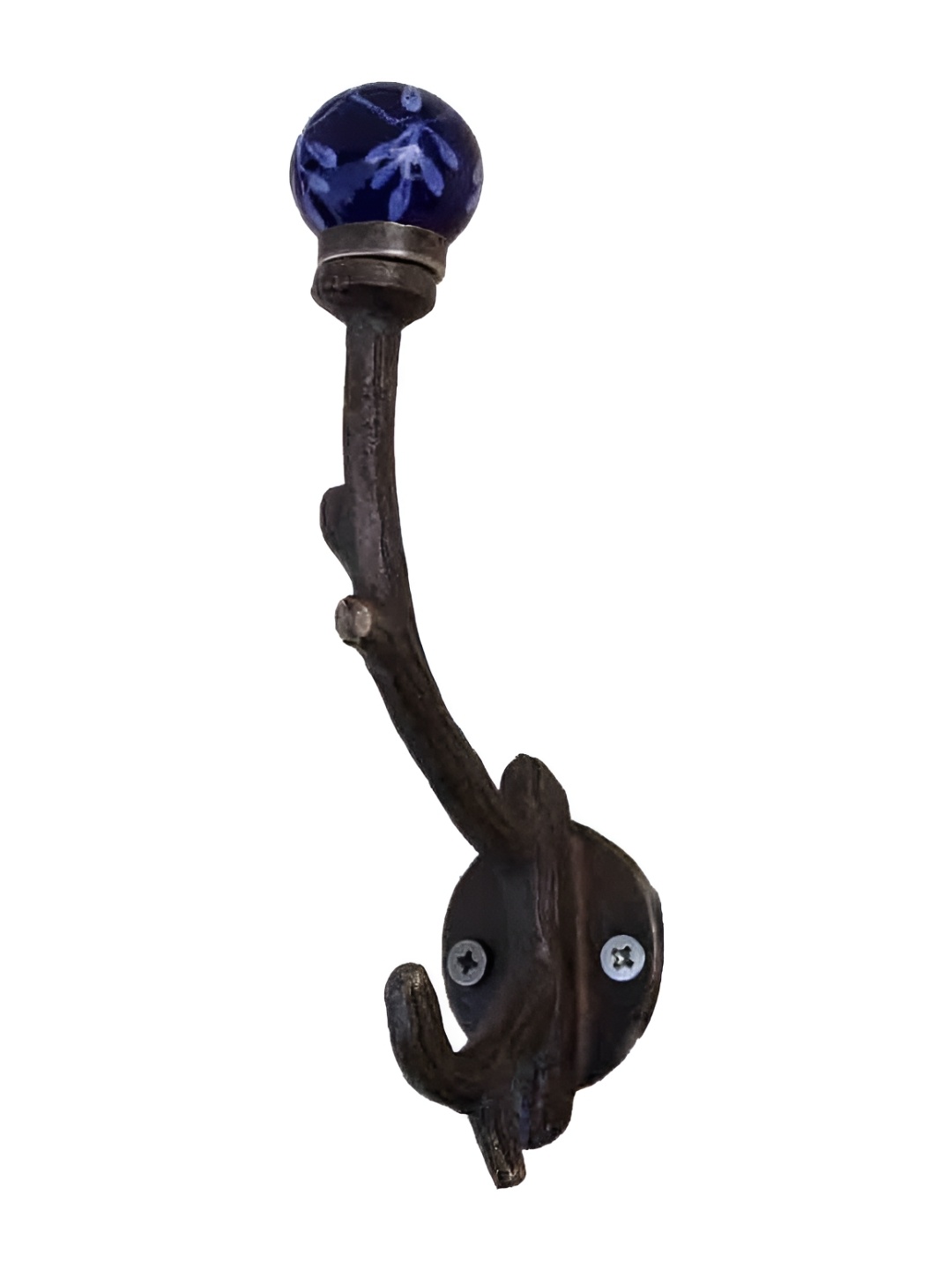 

Indianshelf Blue & Black 4 Pieces Printed Metal Hooks