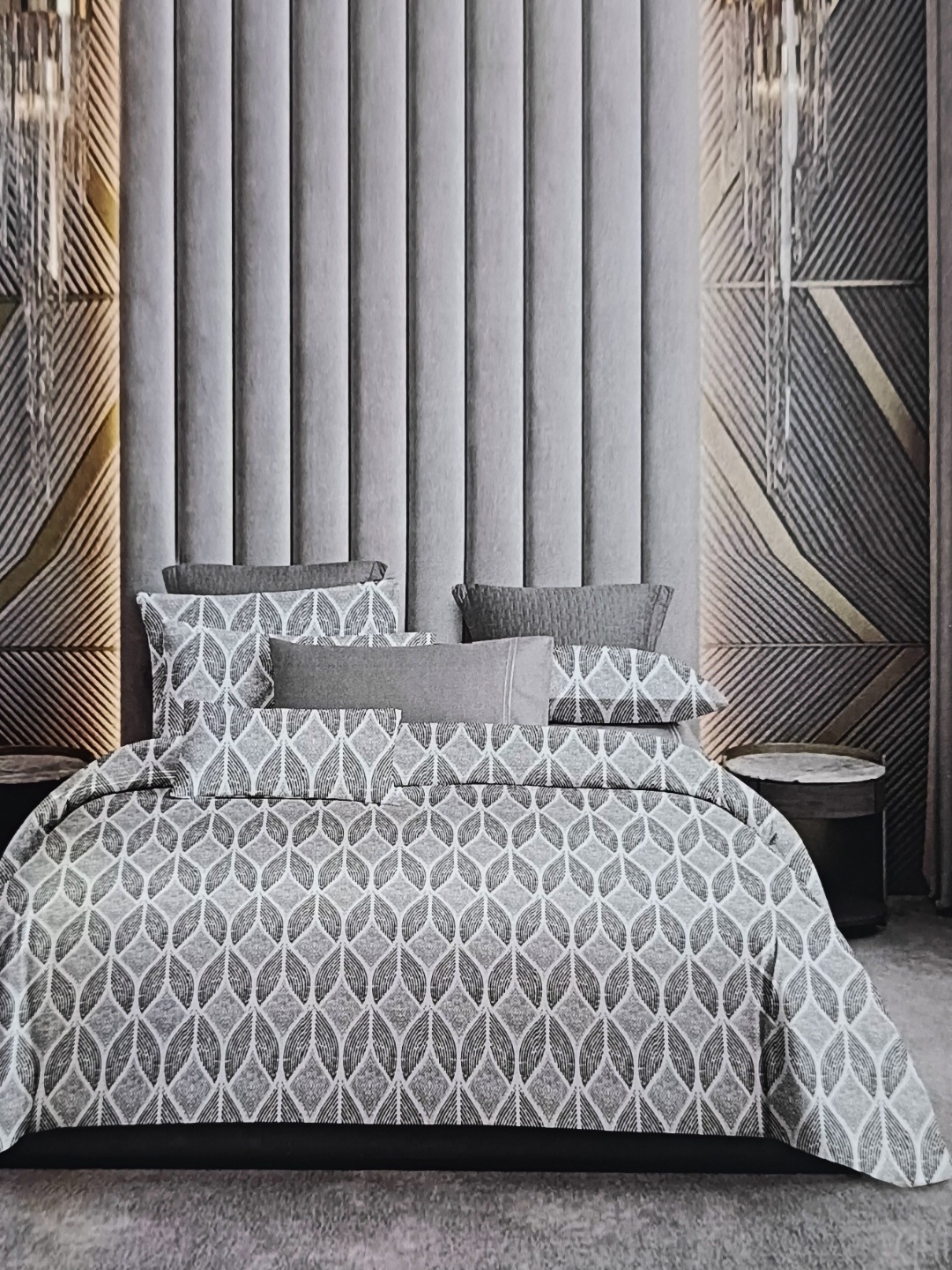 

Signature Grey Ethnic Motifs 160 TC King Bedsheet with 2 Pillow Covers