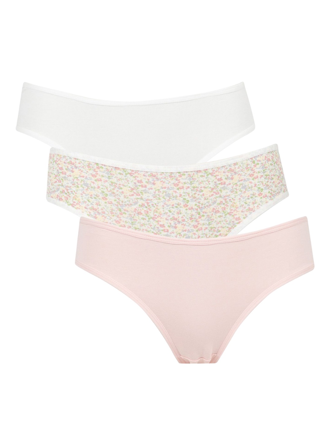 

DeFacto Pack of 3 Women Mid Rise Hipster Briefs, Grey