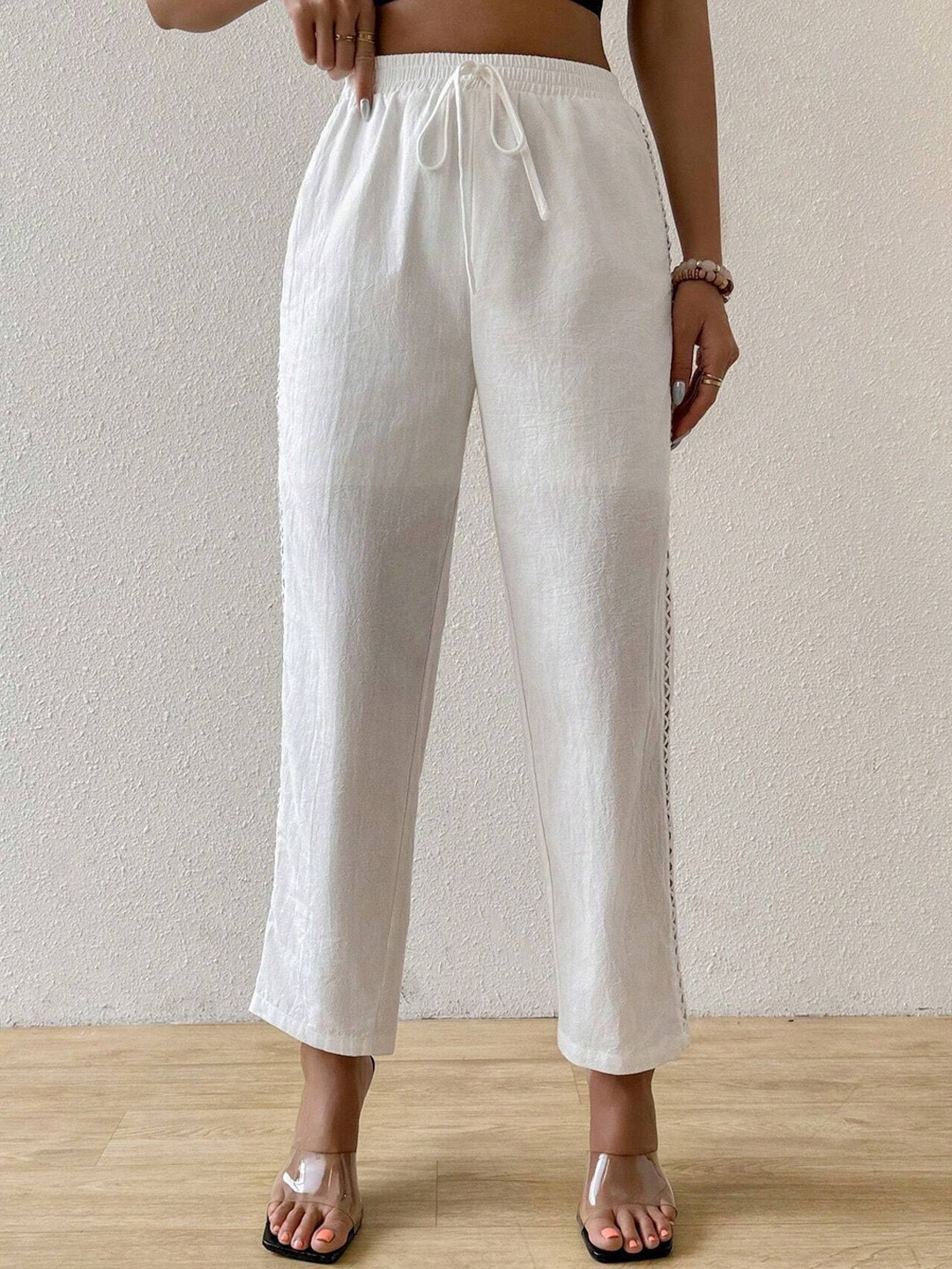 

StyleCast Women Mid Rise Regular fit Parallel Trousers, White