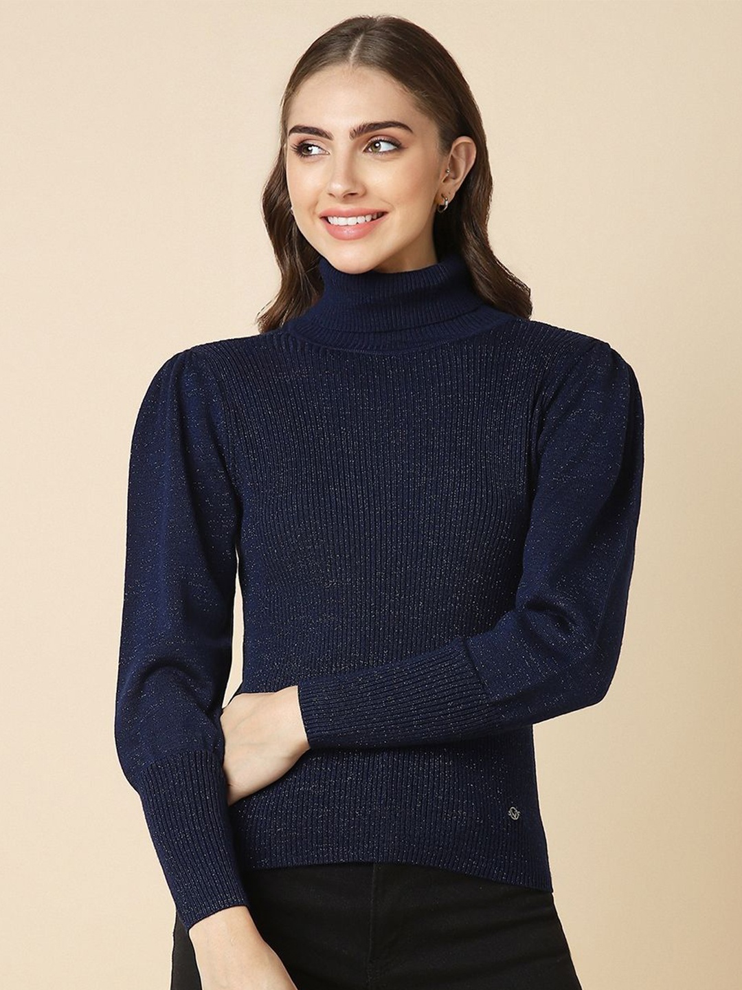 

Allen Solly Woman Women Striped Pullover, Navy blue