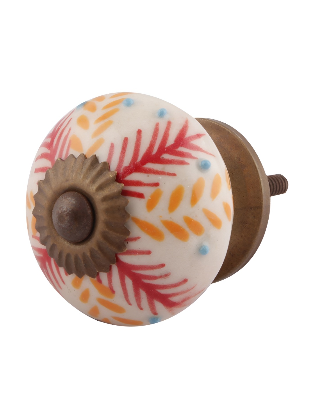 

Indianshelf Red & White 4 Pieces Printed Metal Wall Hooks