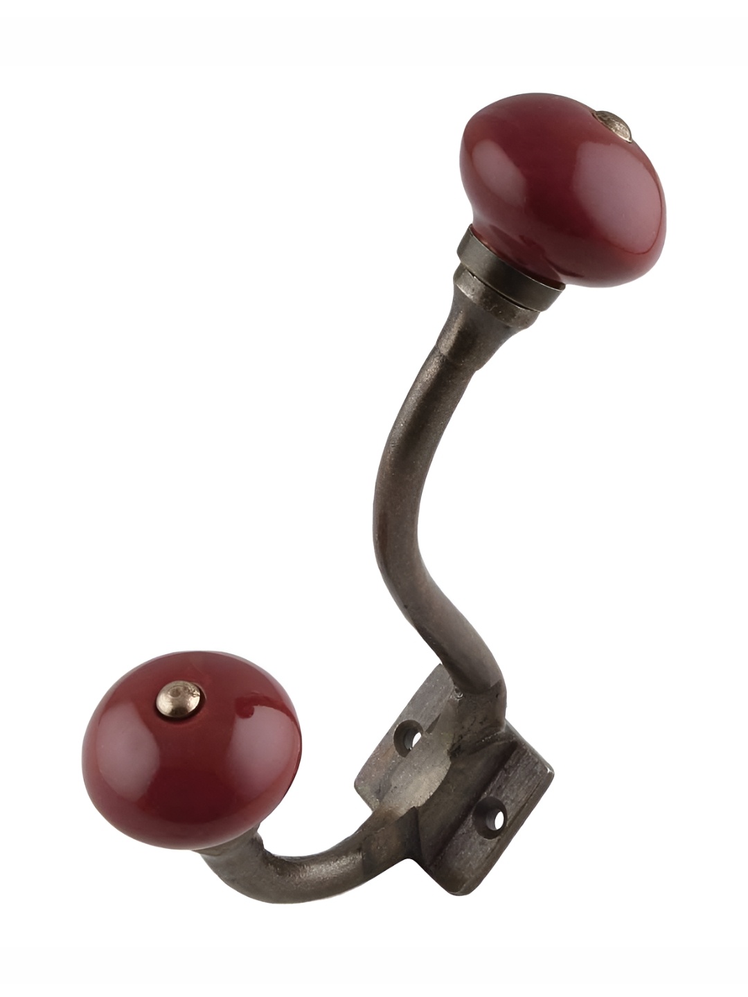 

Indianshelf Red & Black 4 Pieces Metal Hooks & Holders