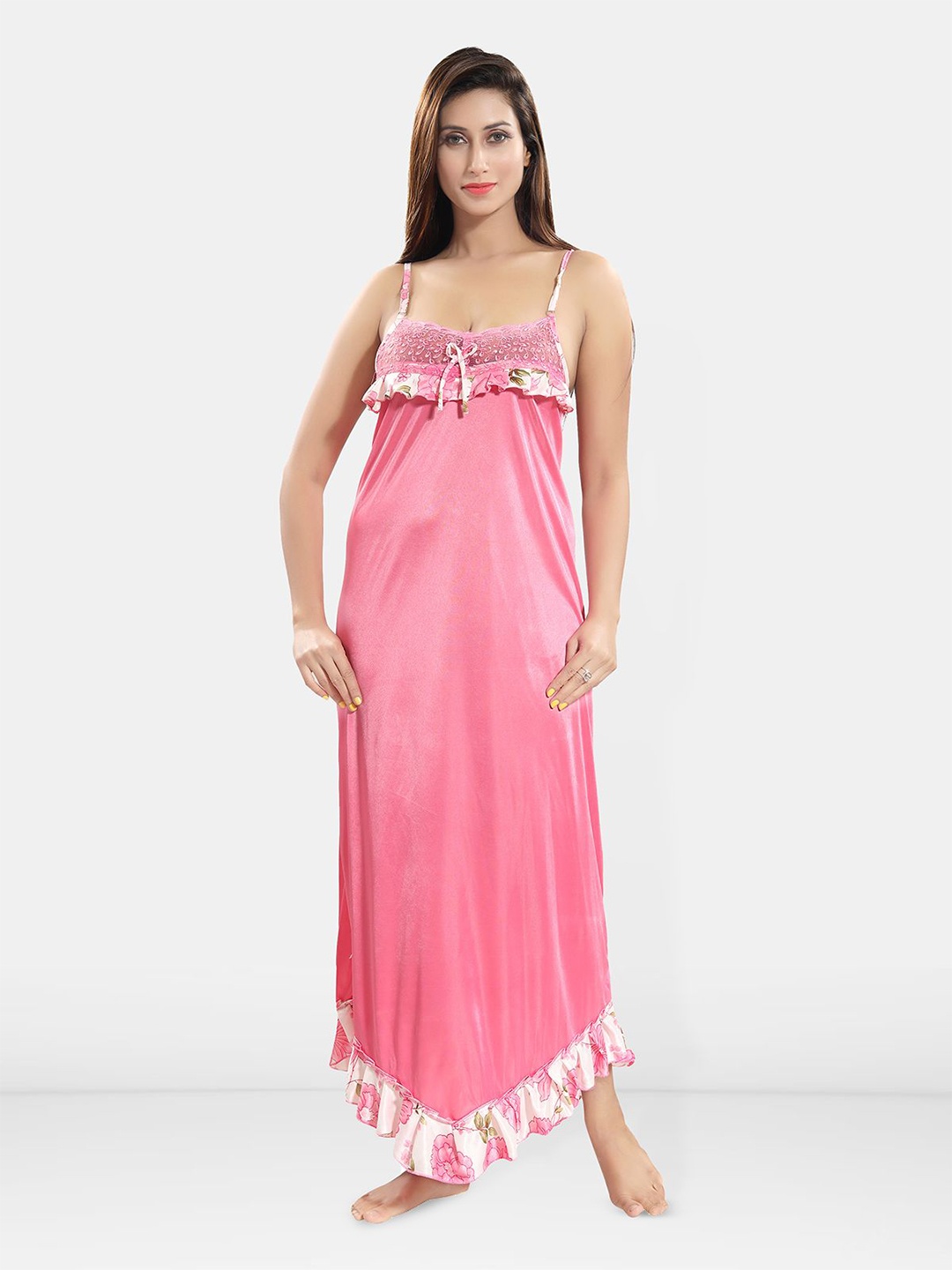 

Be You Satin Maxi Sweat Nightdress, Pink