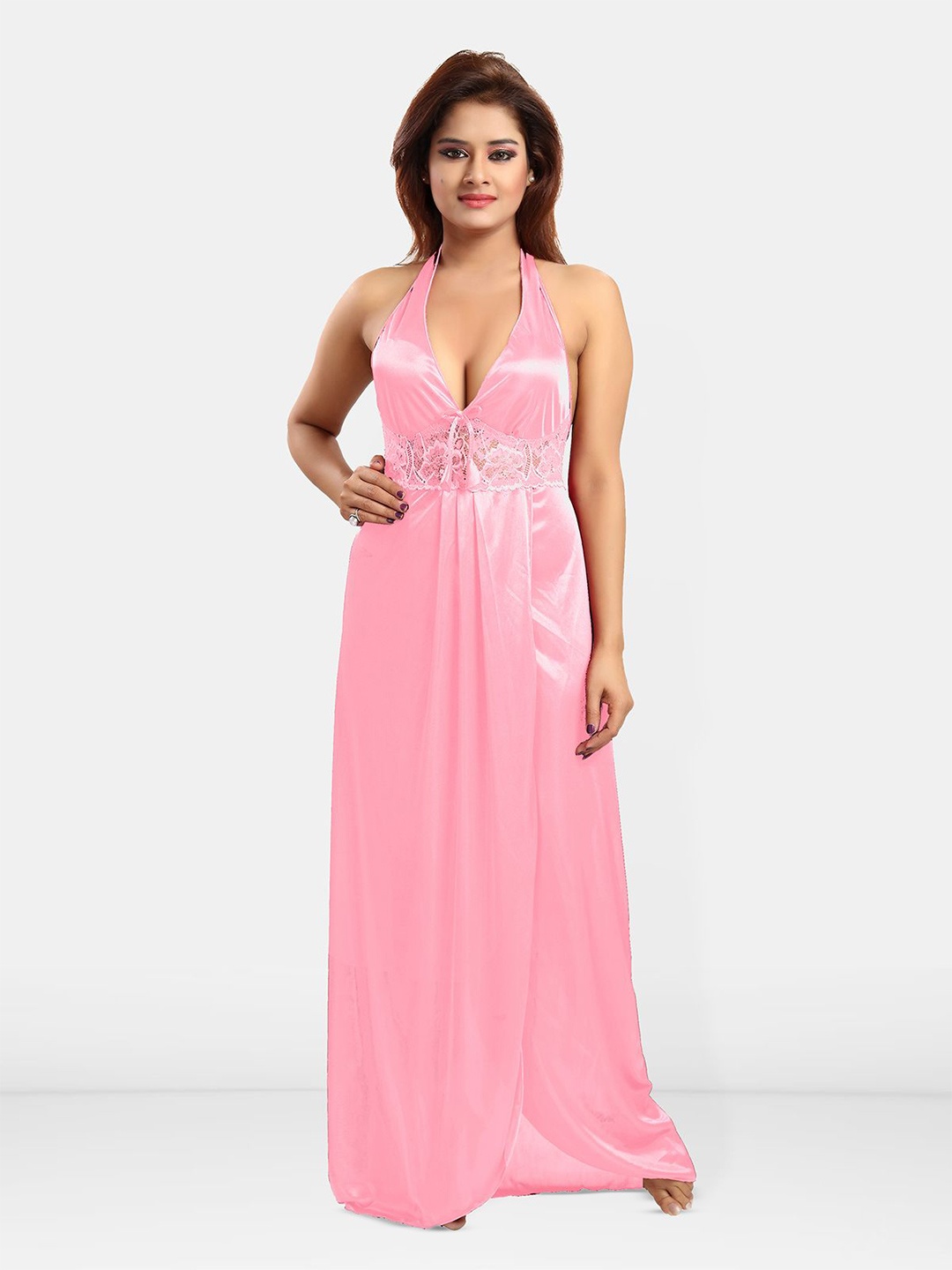 

Be You Halter Neck Maxi Sweat Nightdress, Pink